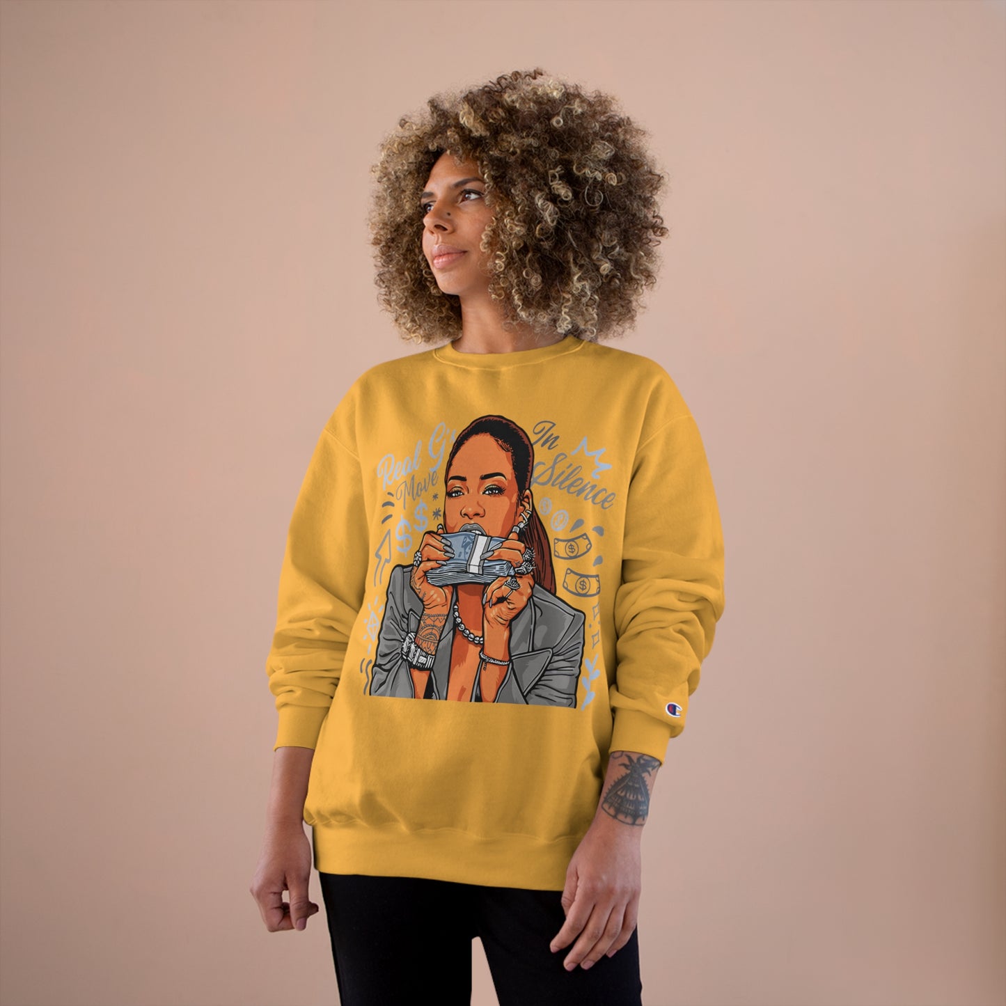 Real G's Move In Silence Champion Sweatshirt