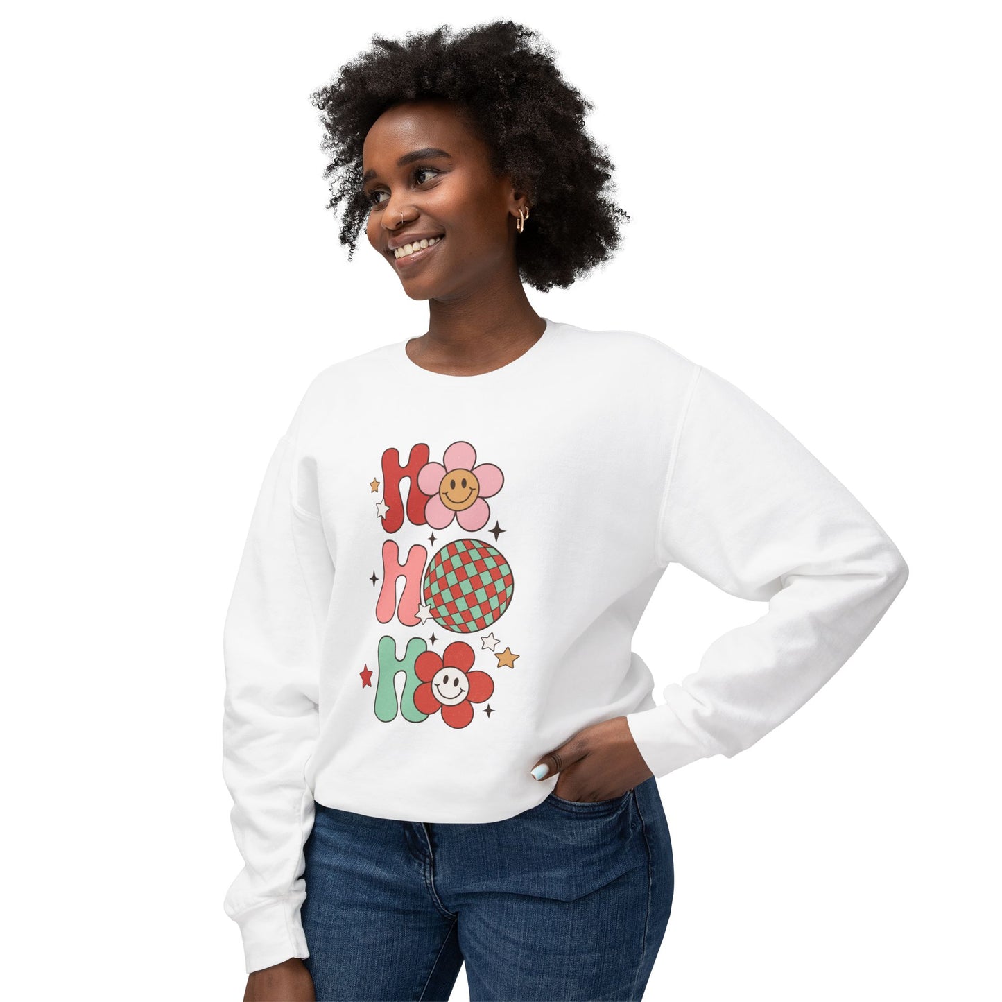 Festive Unisex Crewneck Sweatshirt - 'Ho Ho Ho' & 'Holly Jolly Babe' Design