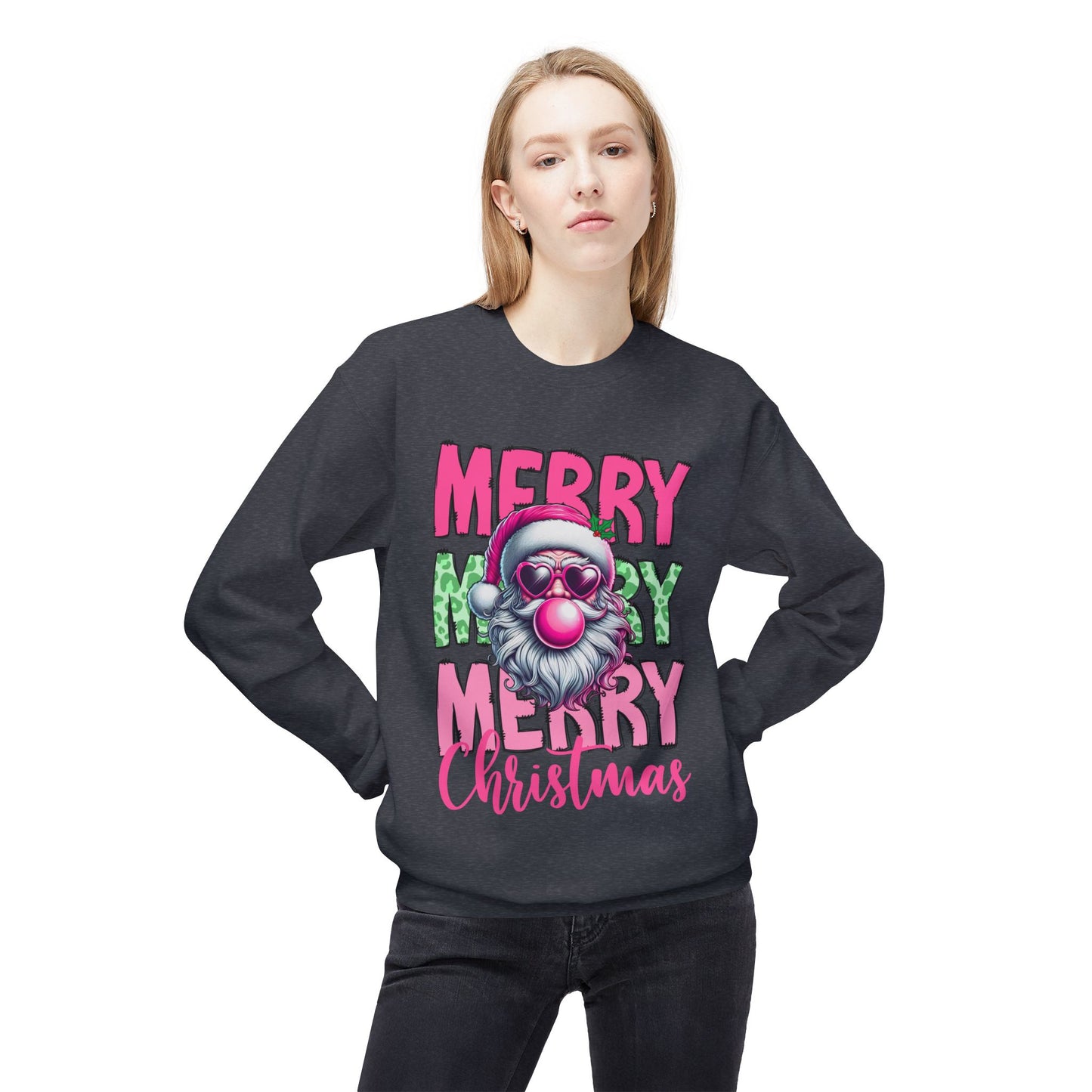Merry Christmas Fleece Crewneck Sweatshirt