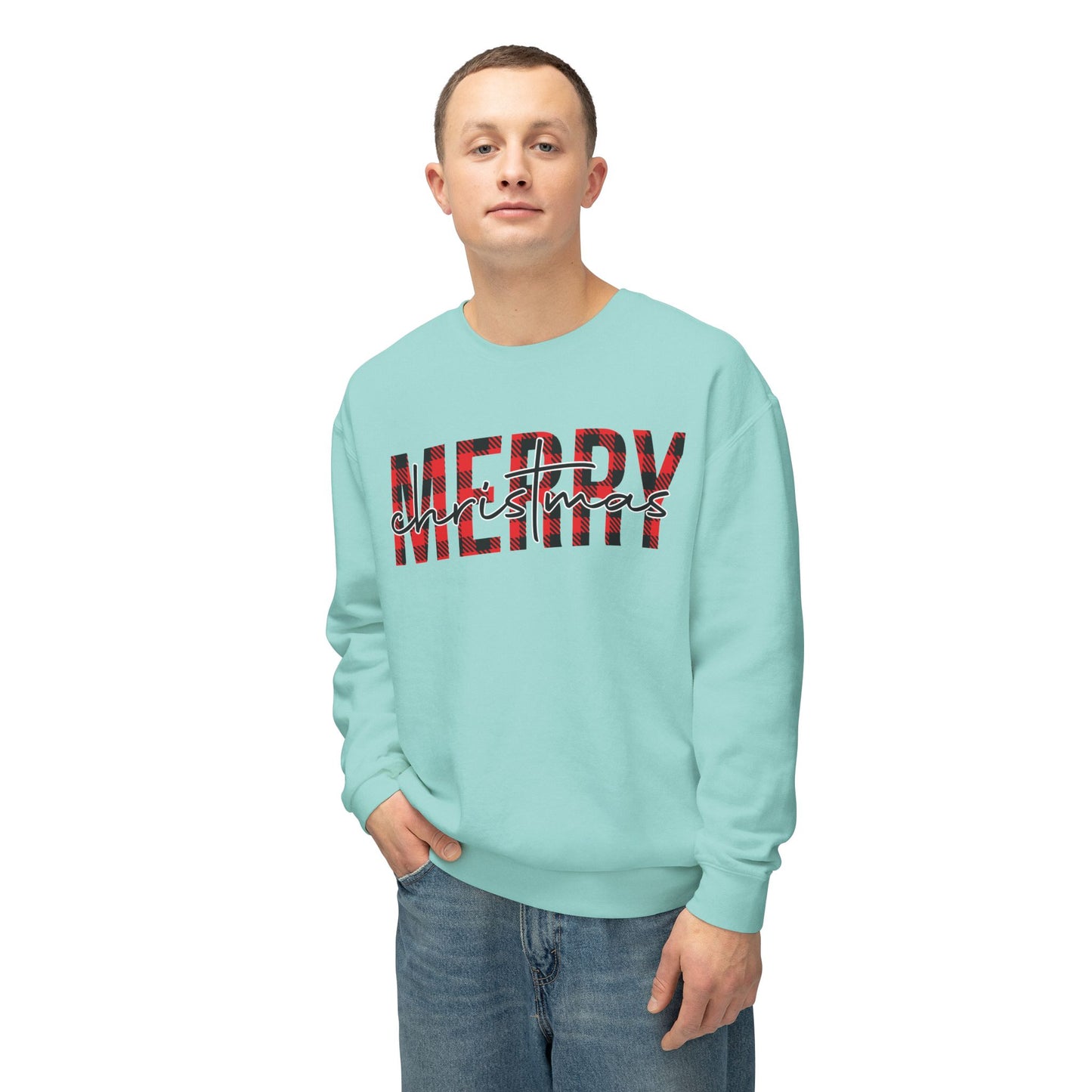 Merry Christmas Unisex Lightweight Crewneck Sweatshirt