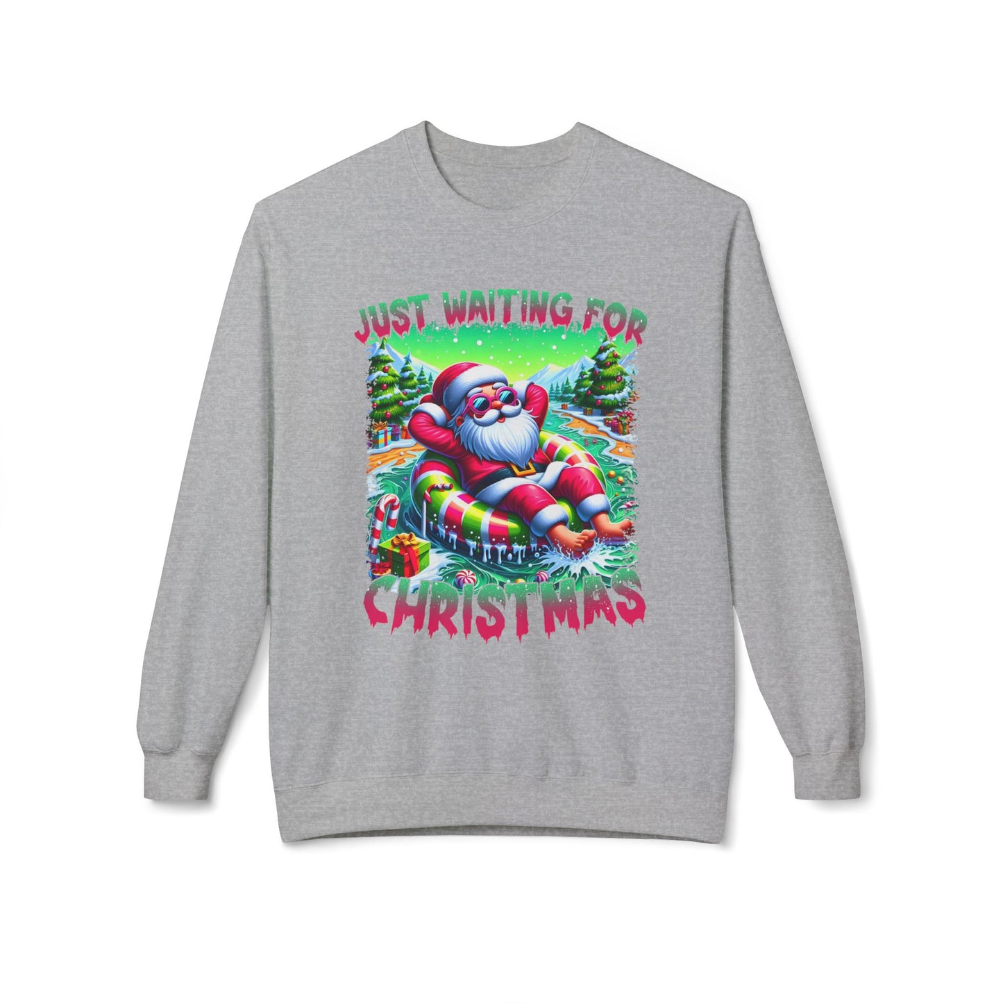 Just Waiting For Christmas Midweight Softstyle Fleece Crewneck Sweatshirt