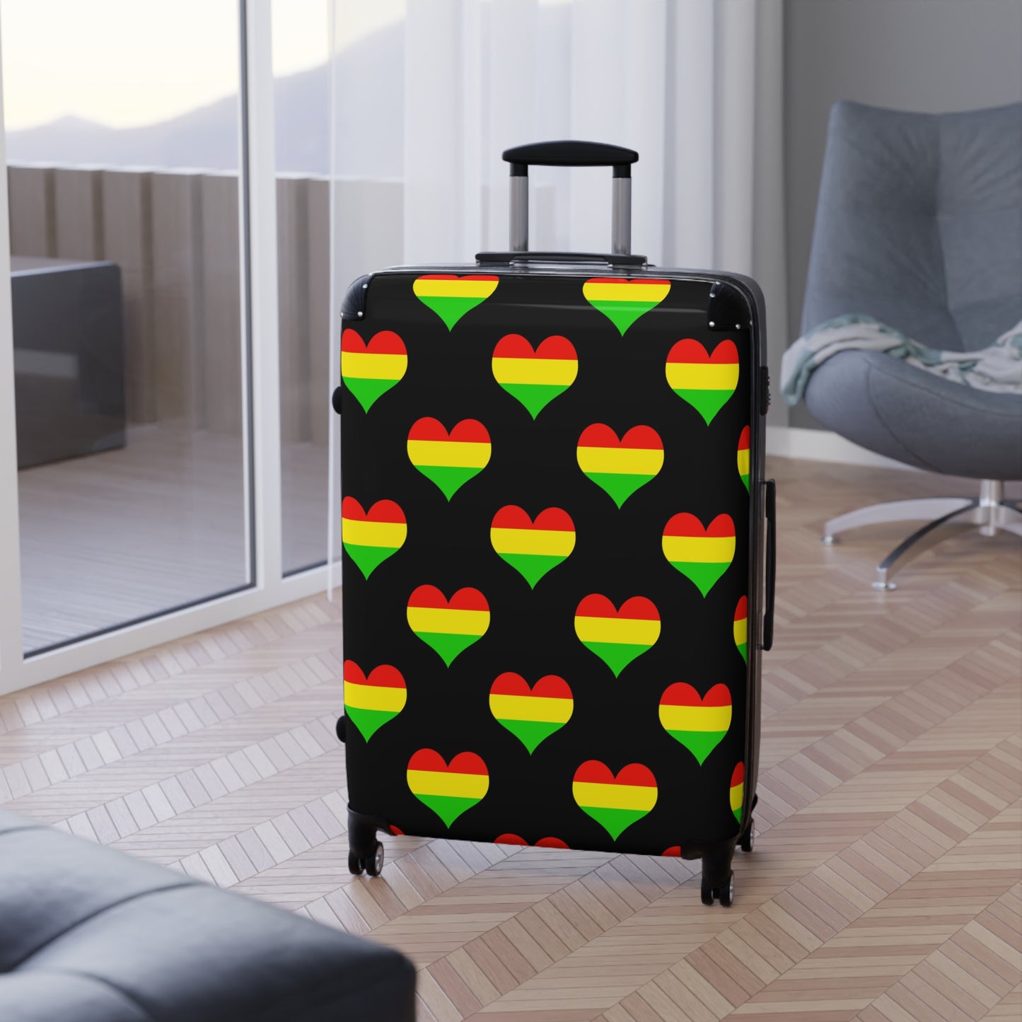 Rasta Hearts Suitcase