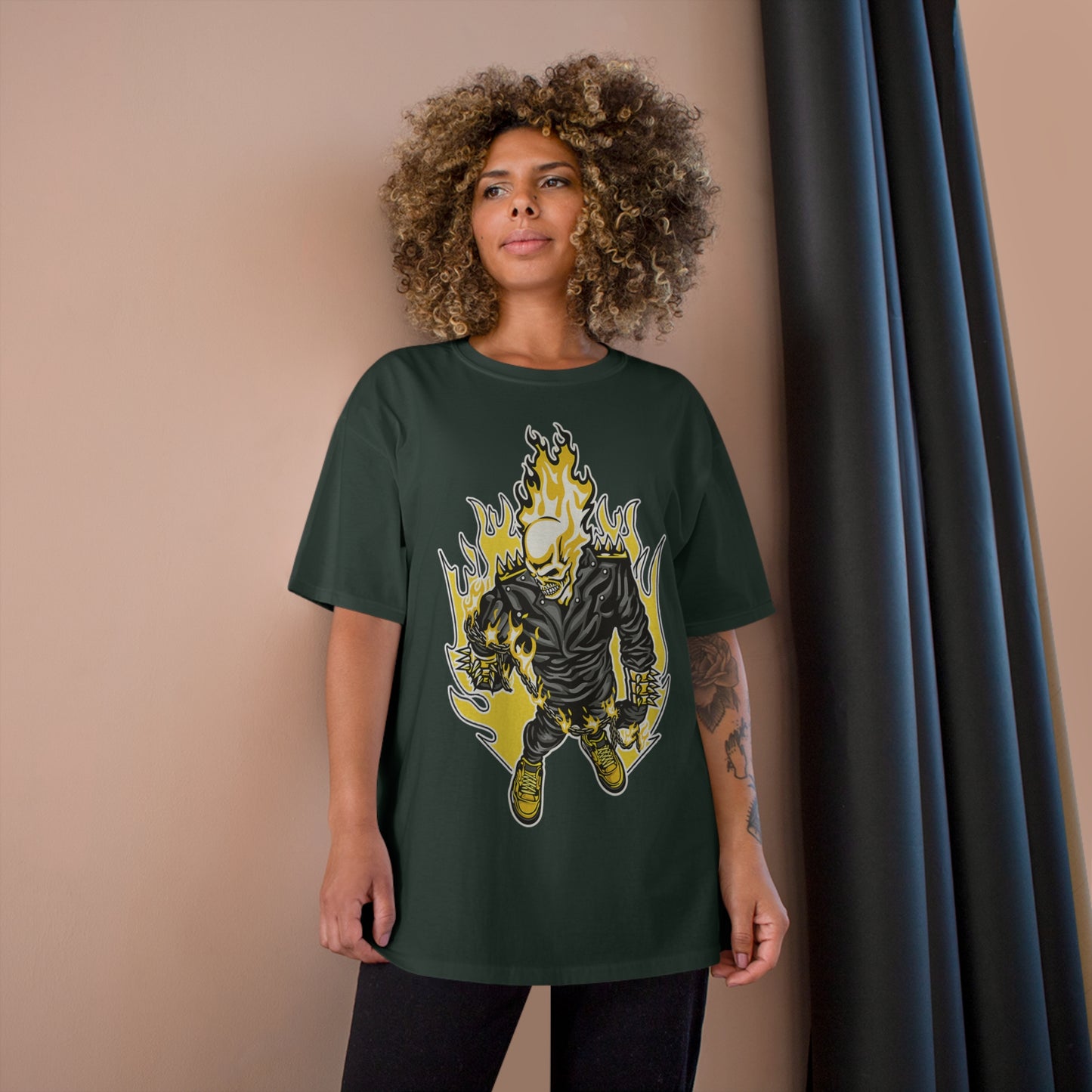 Flaming Skull Champion T-Shirt