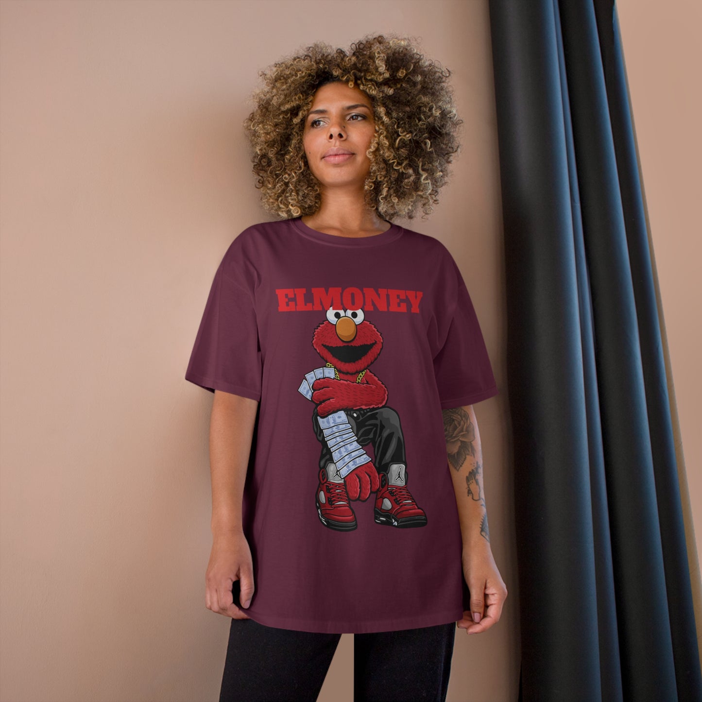 Elmo Champion T-Shirt with Money Design