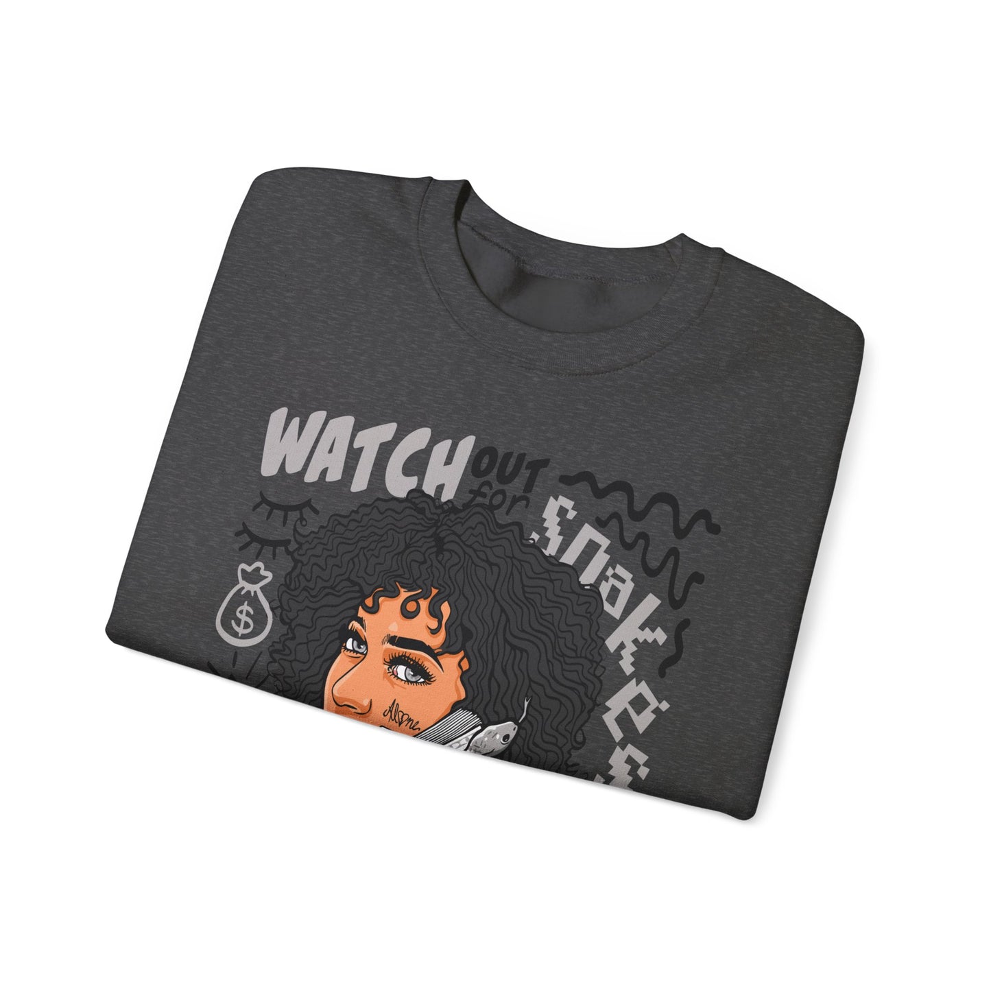 Watch Out for Snakes Crewneck Sweatshirt - Bold Graphic Design