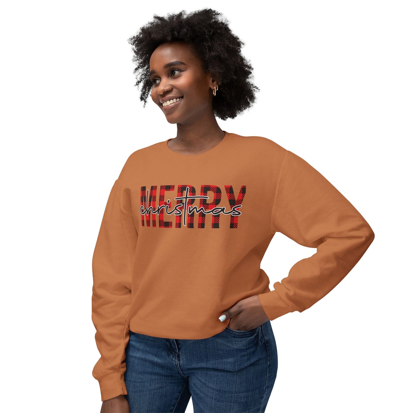 Merry Christmas Unisex Lightweight Crewneck Sweatshirt