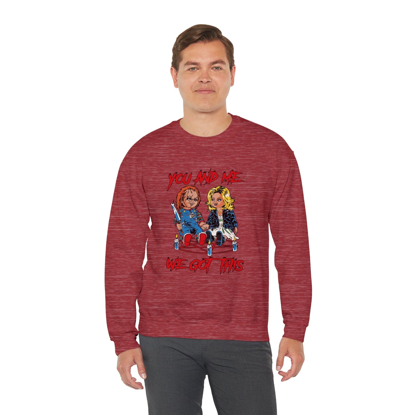 Chucky and bride Halloween Sweatshirt