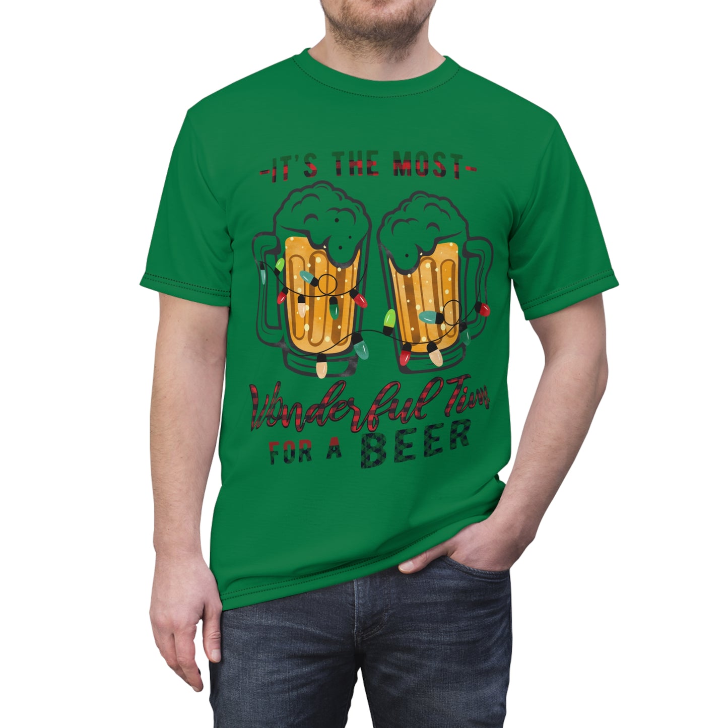 Holiday Cheer Unisex Beer Tee - "It's The Most Wonderful Time For A Beer"