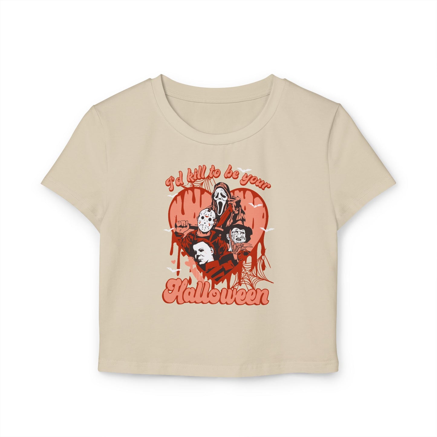 Bold Statement Women's Baby Tee - Halloween Graphic Design for Casual Style