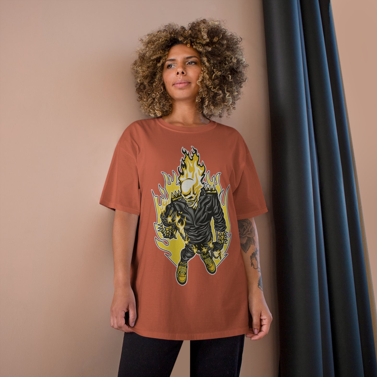 Flaming Skull Champion T-Shirt
