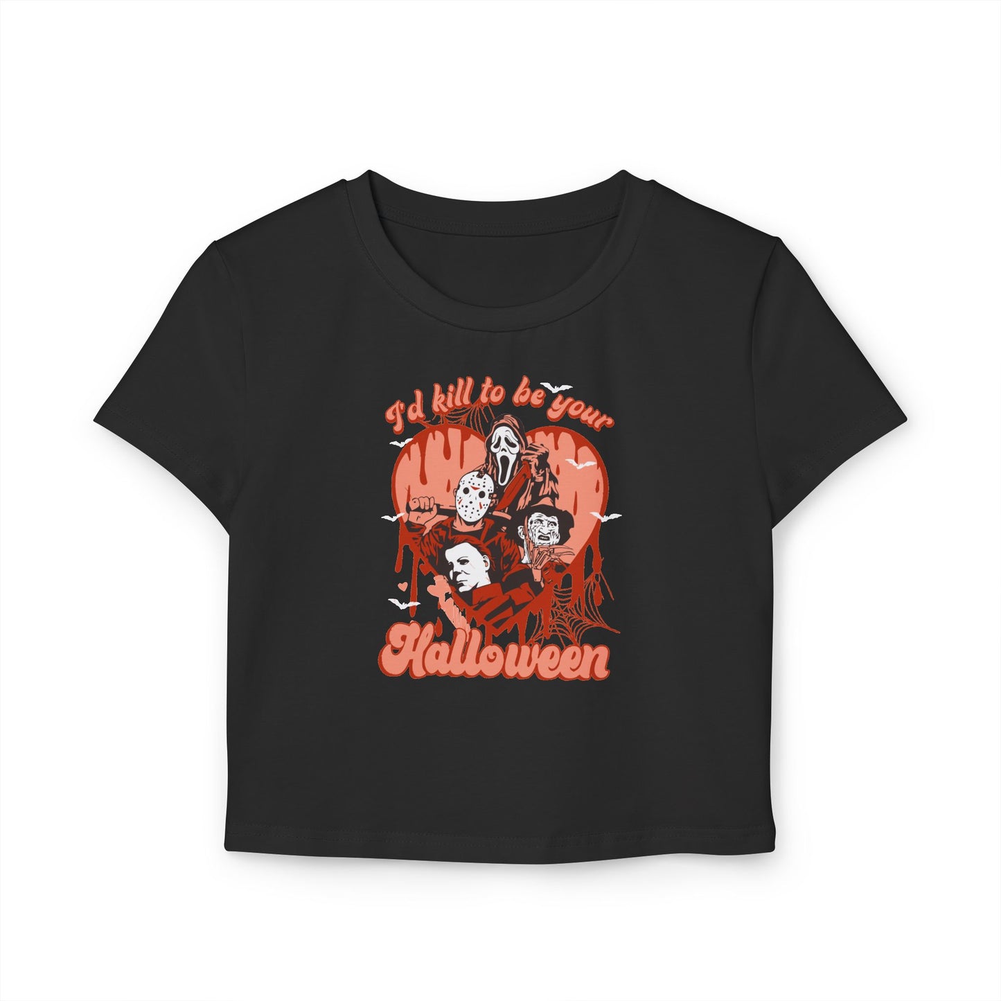 Bold Statement Women's Baby Tee - Halloween Graphic Design for Casual Style