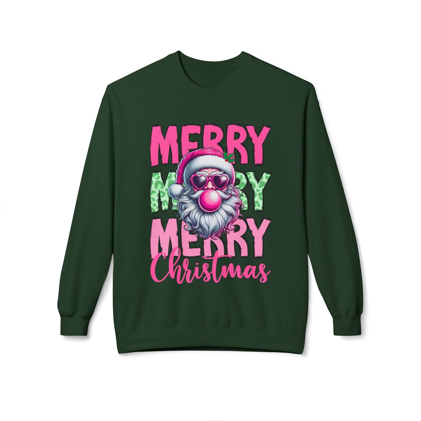Merry Christmas Fleece Crewneck Sweatshirt