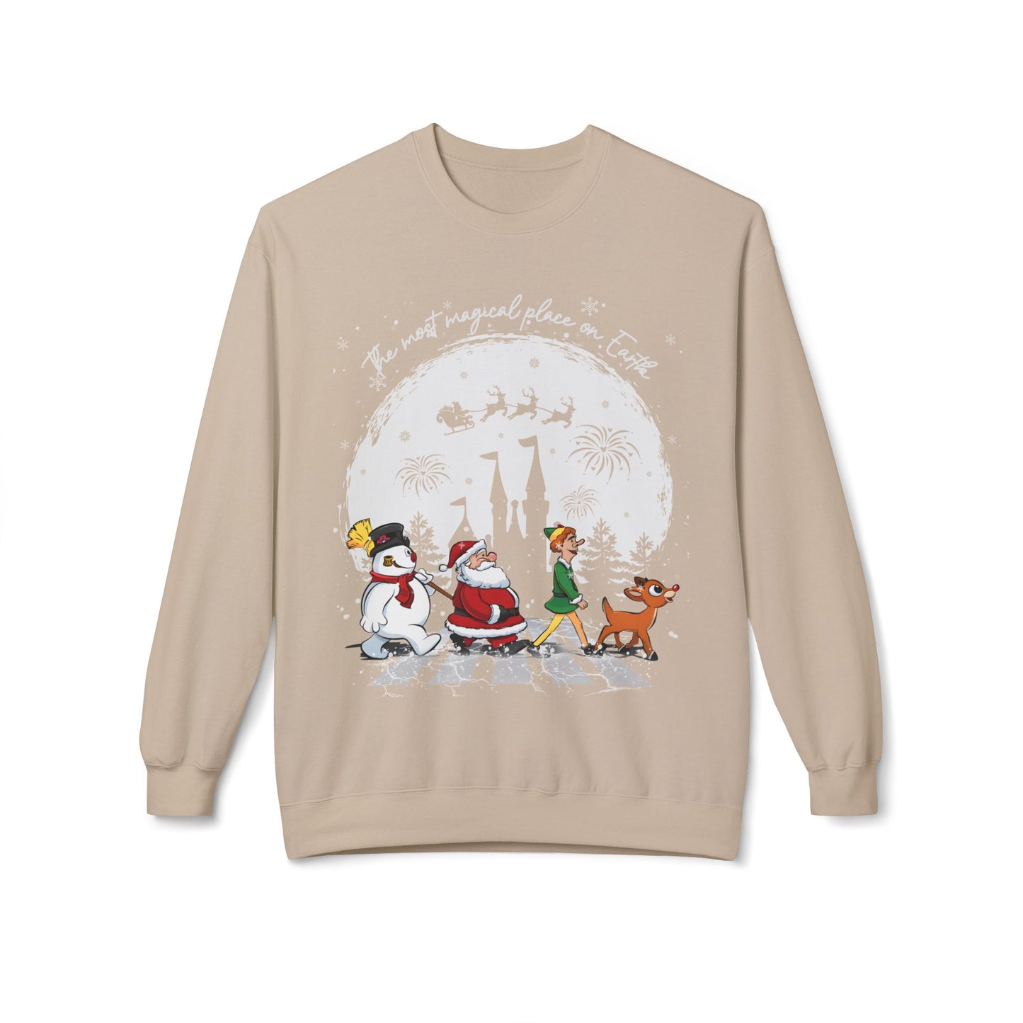 "A Very Magical Place on Earth" Holiday Crewneck Sweatshirt - Unisex Midweight Fleece