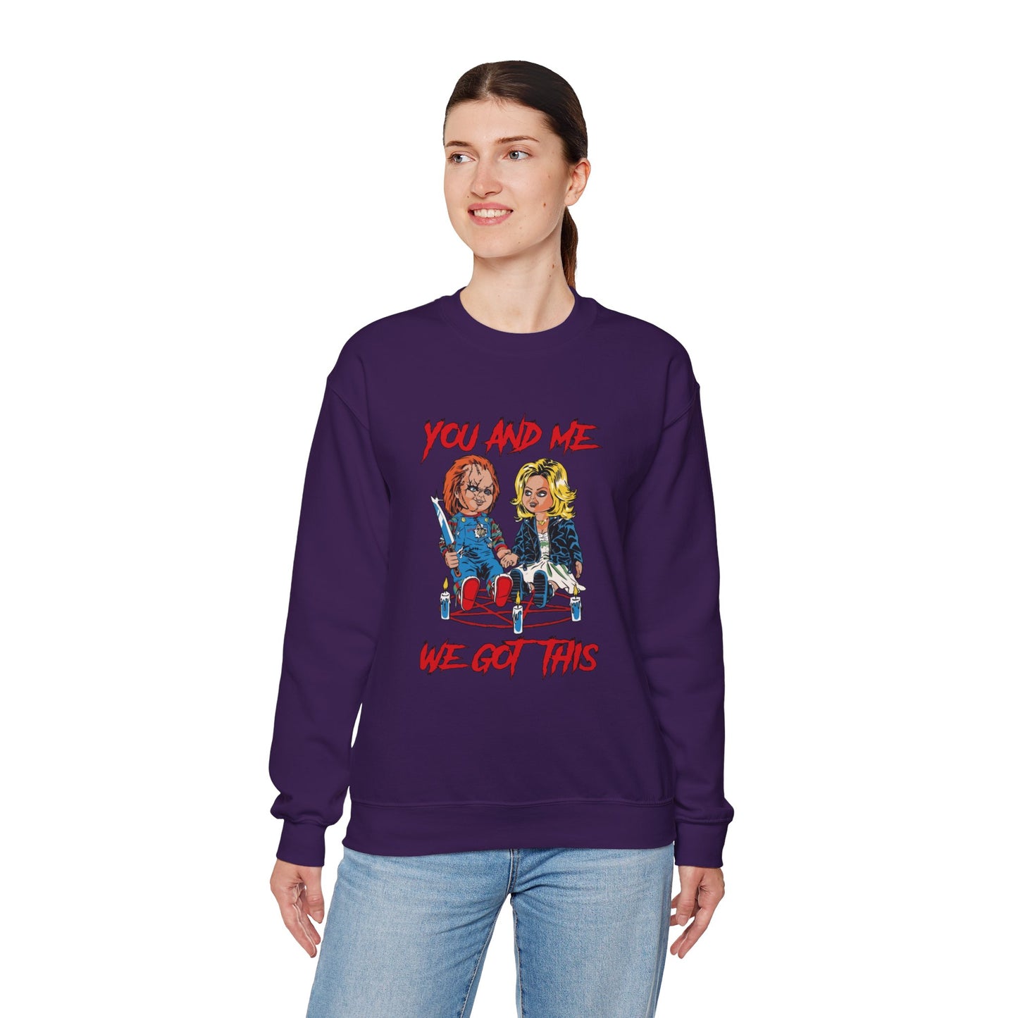 Chucky and bride Halloween Sweatshirt