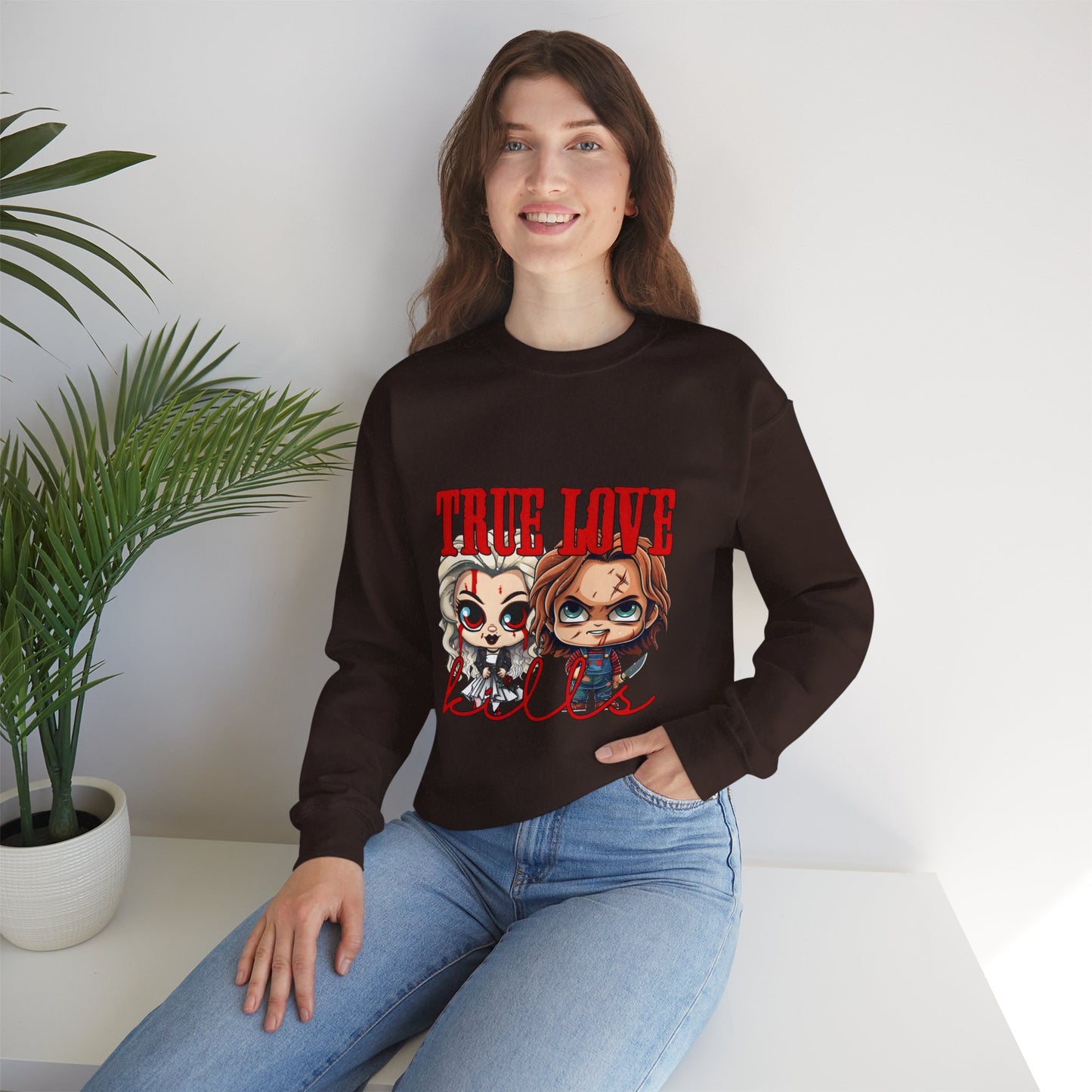 Chucky and bride Halloween Sweatshirt