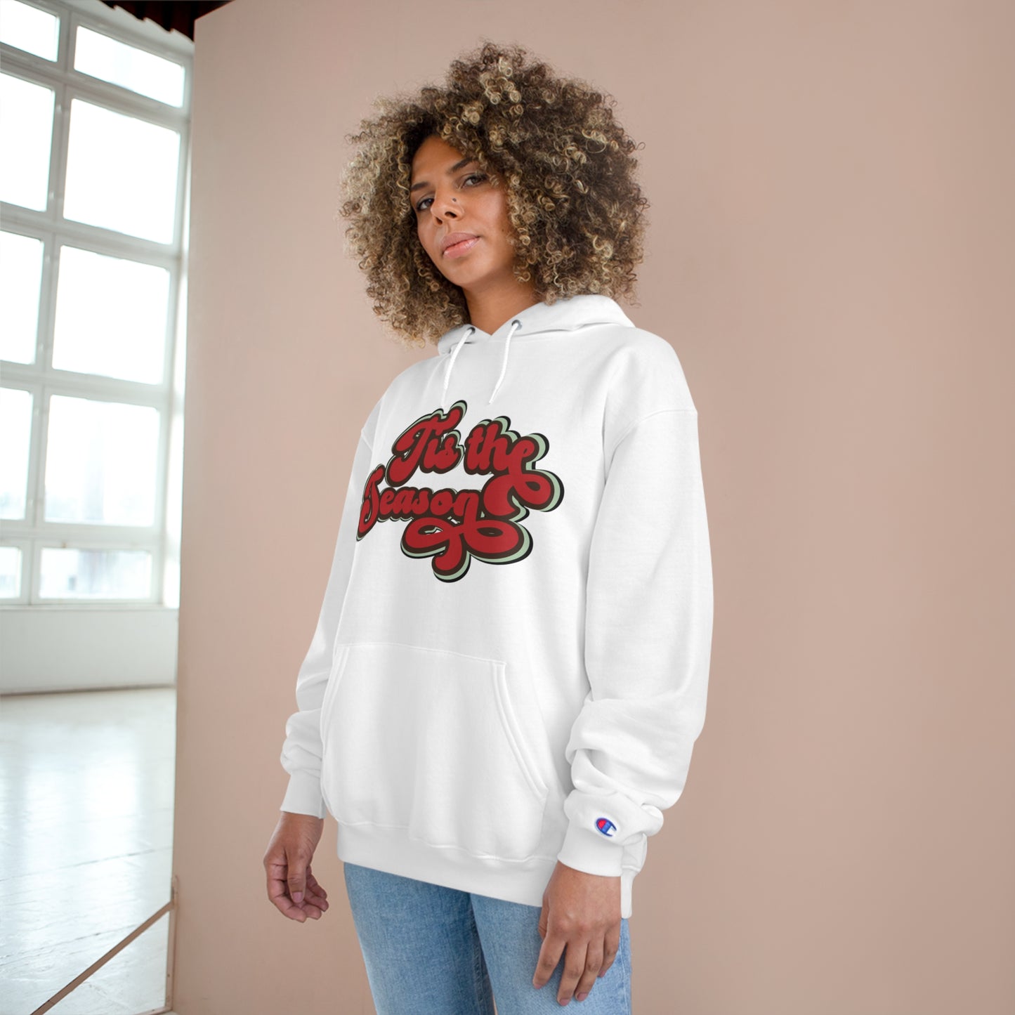 Festive Champion Hoodie - 'Tis the Season Christmas Sweatshirt