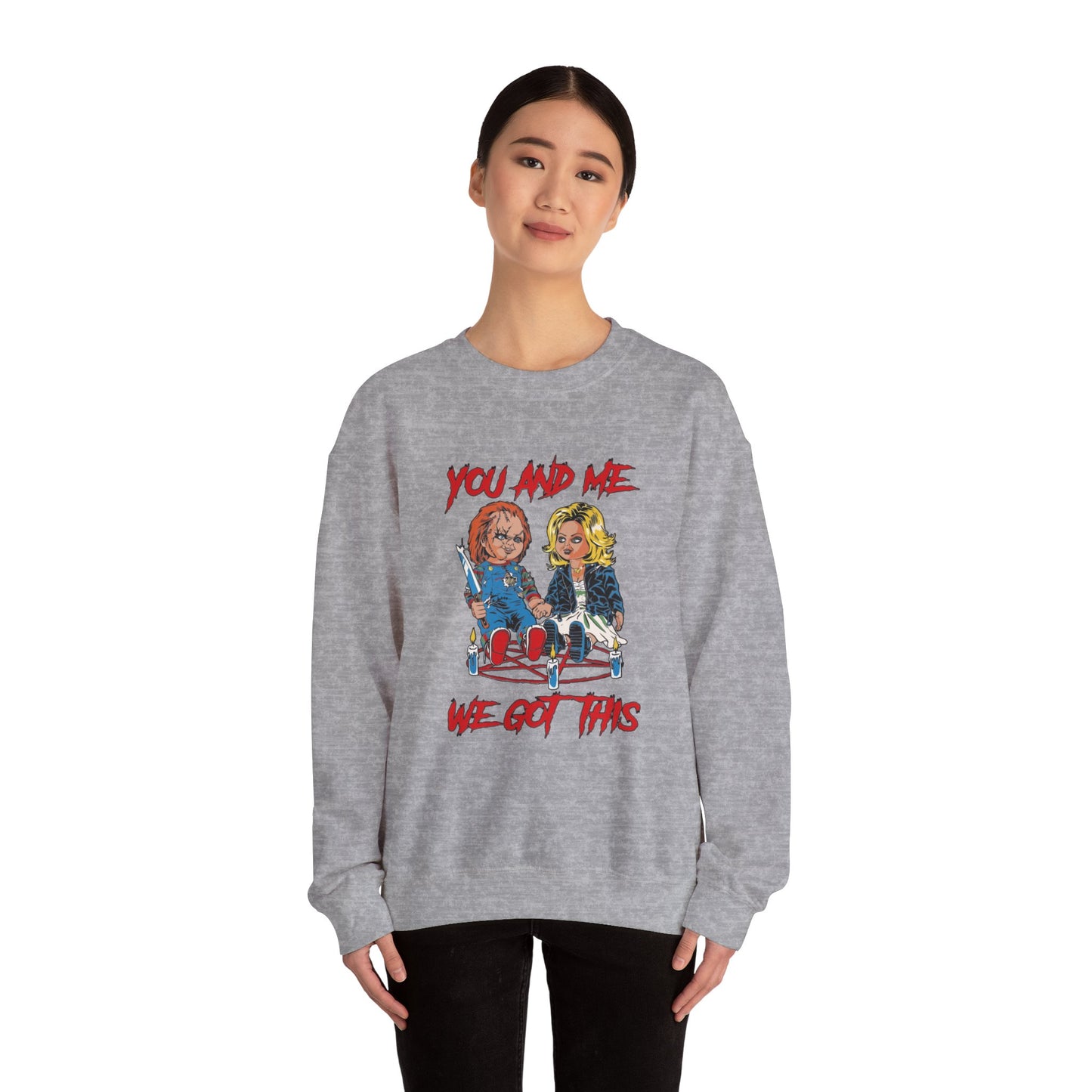 Chucky and bride Halloween Sweatshirt