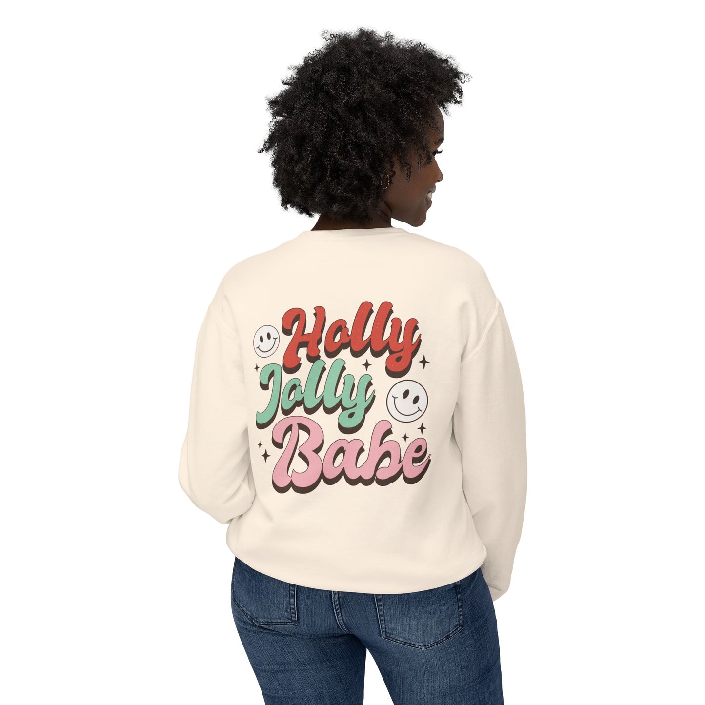 Festive Unisex Crewneck Sweatshirt - 'Ho Ho Ho' & 'Holly Jolly Babe' Design