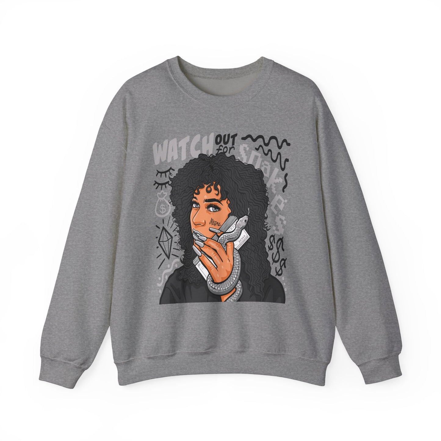 Watch Out for Snakes Crewneck Sweatshirt - Bold Graphic Design