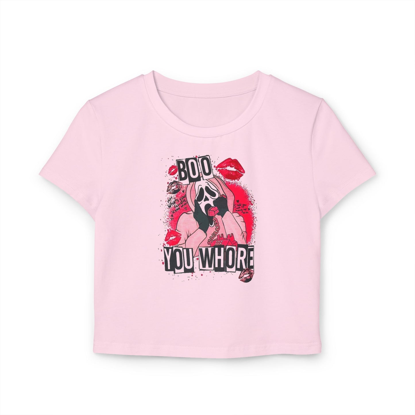 Bold Statement Women's Baby Tee - Halloween Graphic Design for Casual Style