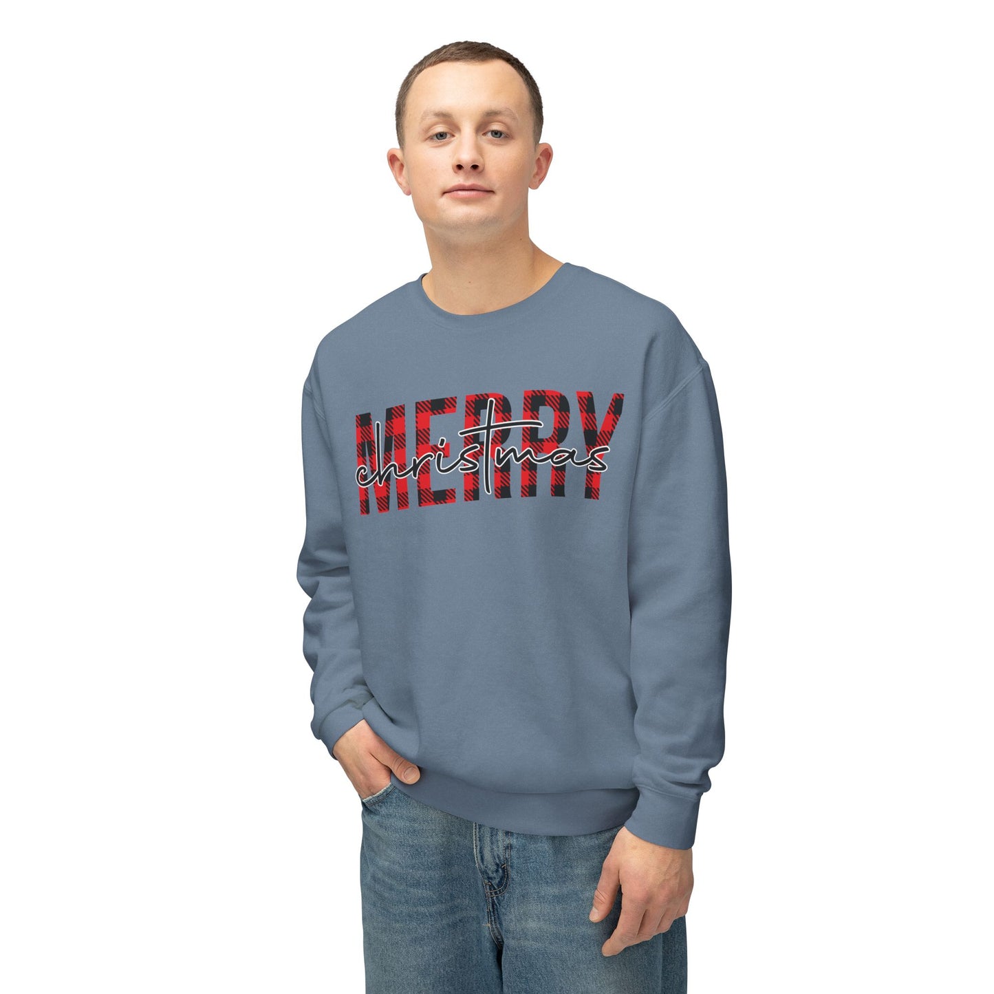 Merry Christmas Unisex Lightweight Crewneck Sweatshirt