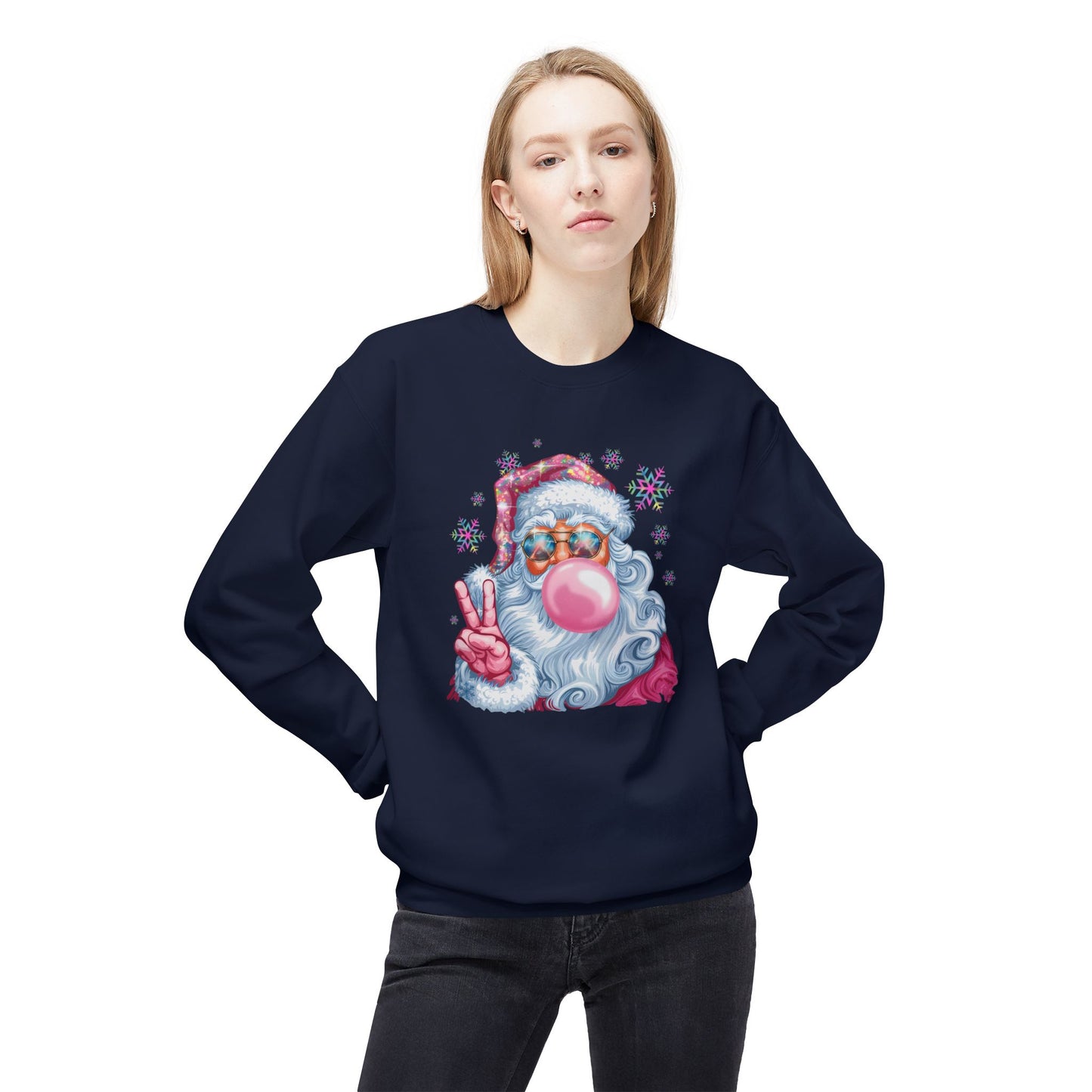 Santa Claus Midweight Softstyle Fleece Crewneck Sweatshirt