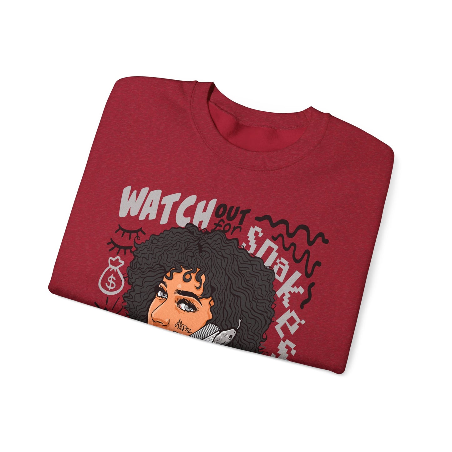 Watch Out for Snakes Crewneck Sweatshirt - Bold Graphic Design