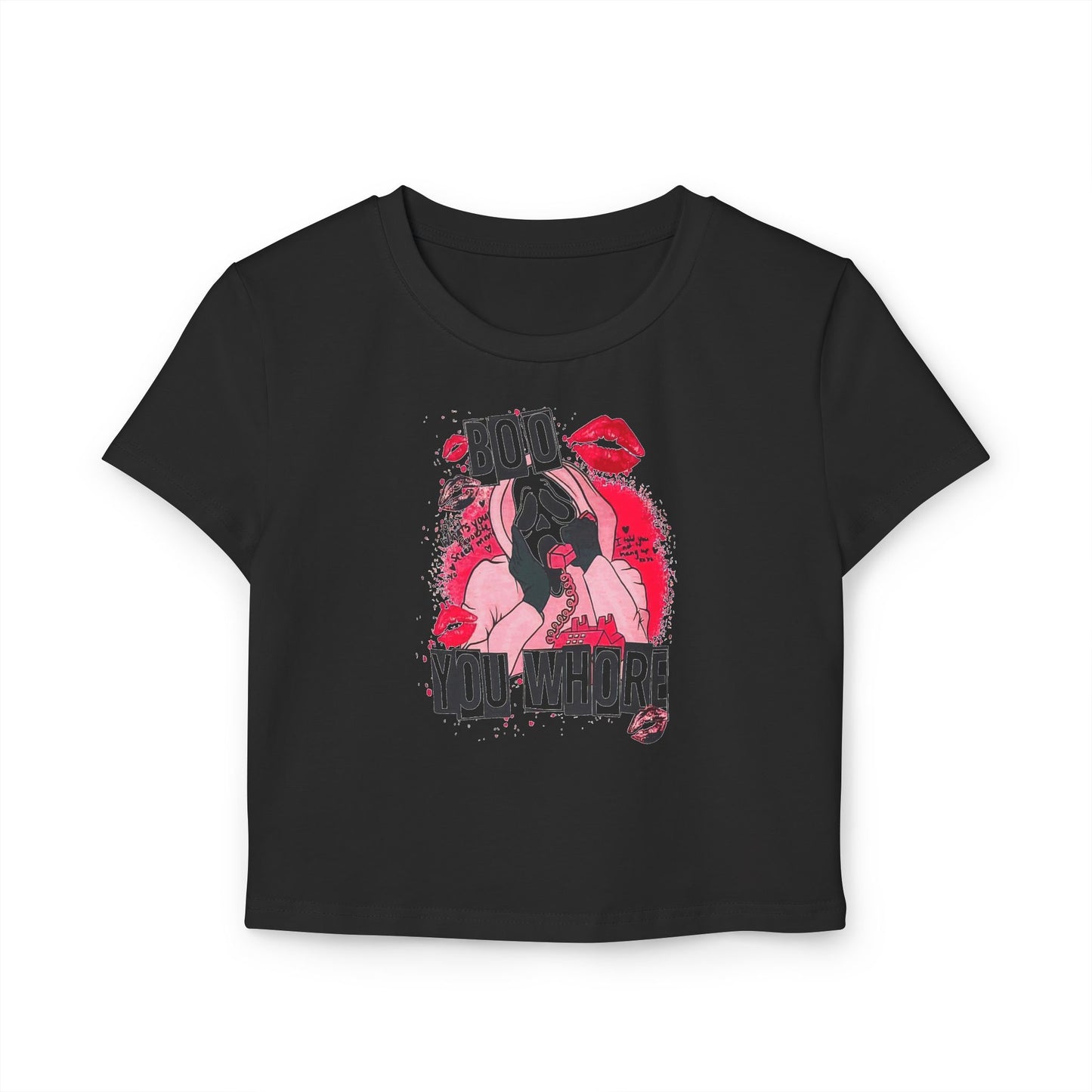 Bold Statement Women's Baby Tee - Halloween Graphic Design for Casual Style