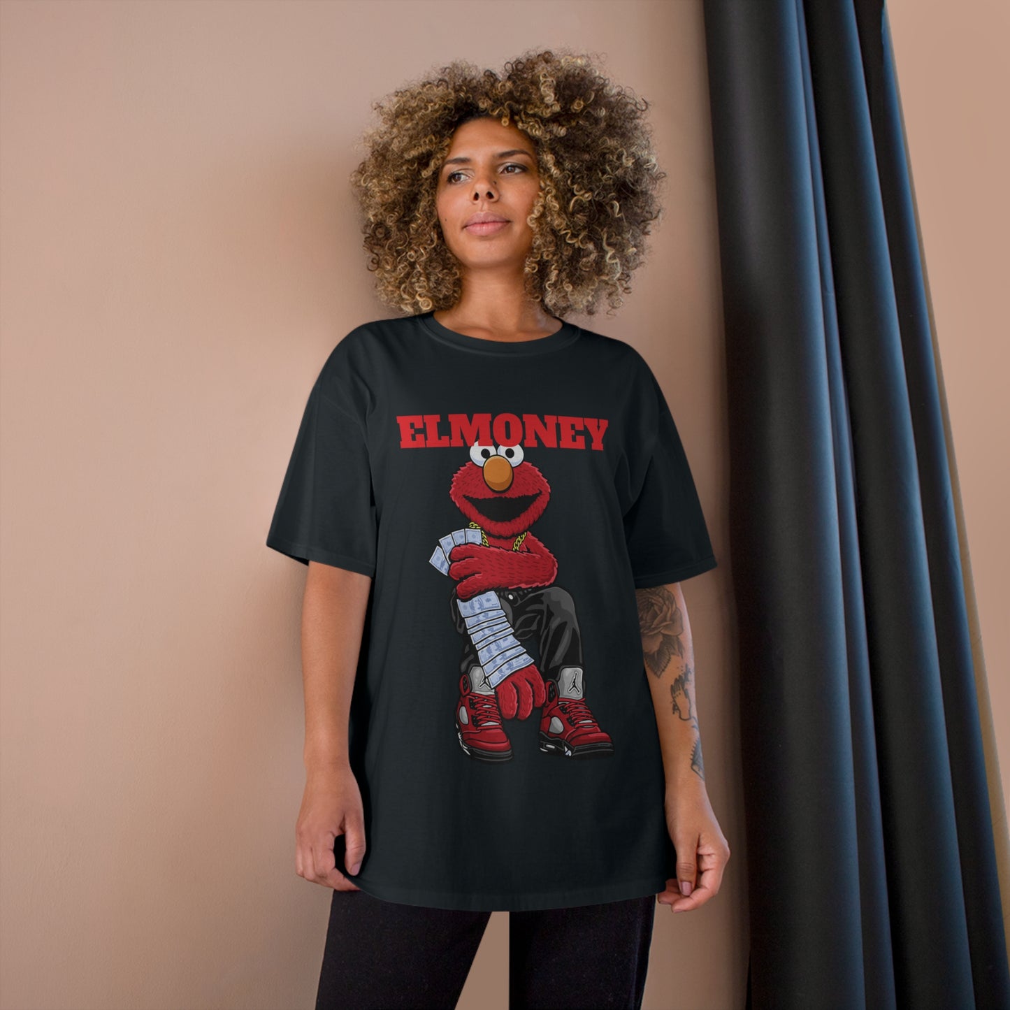 Elmo Champion T-Shirt with Money Design