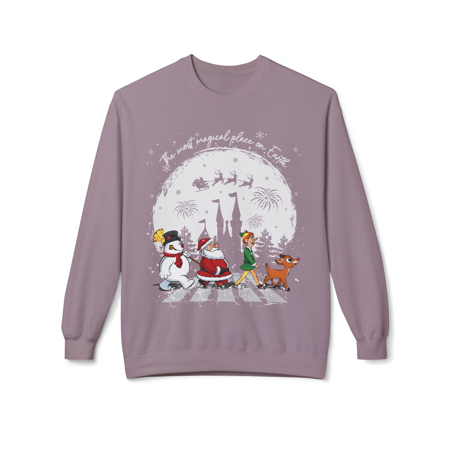 "A Very Magical Place on Earth" Holiday Crewneck Sweatshirt - Unisex Midweight Fleece