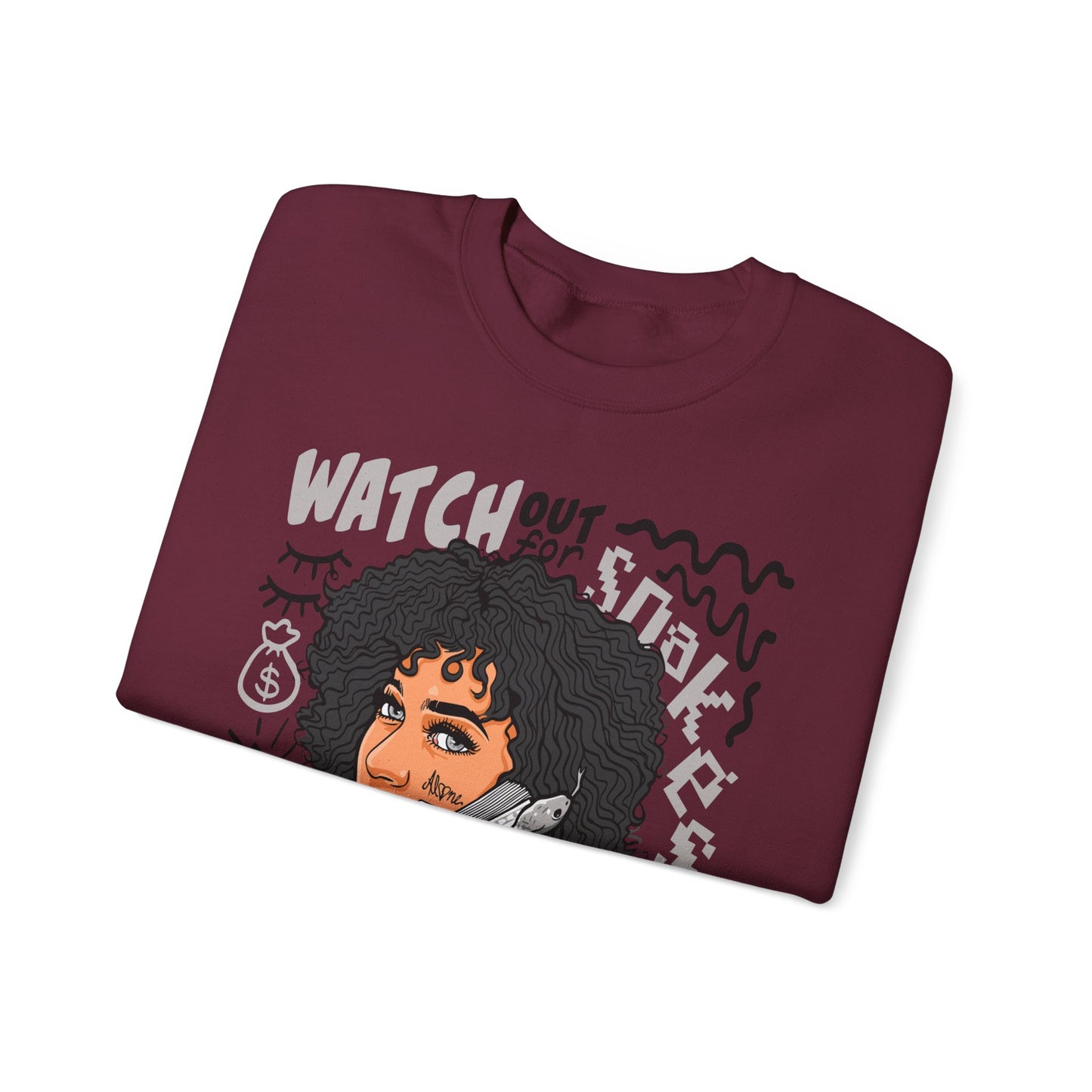 Watch Out for Snakes Crewneck Sweatshirt - Bold Graphic Design