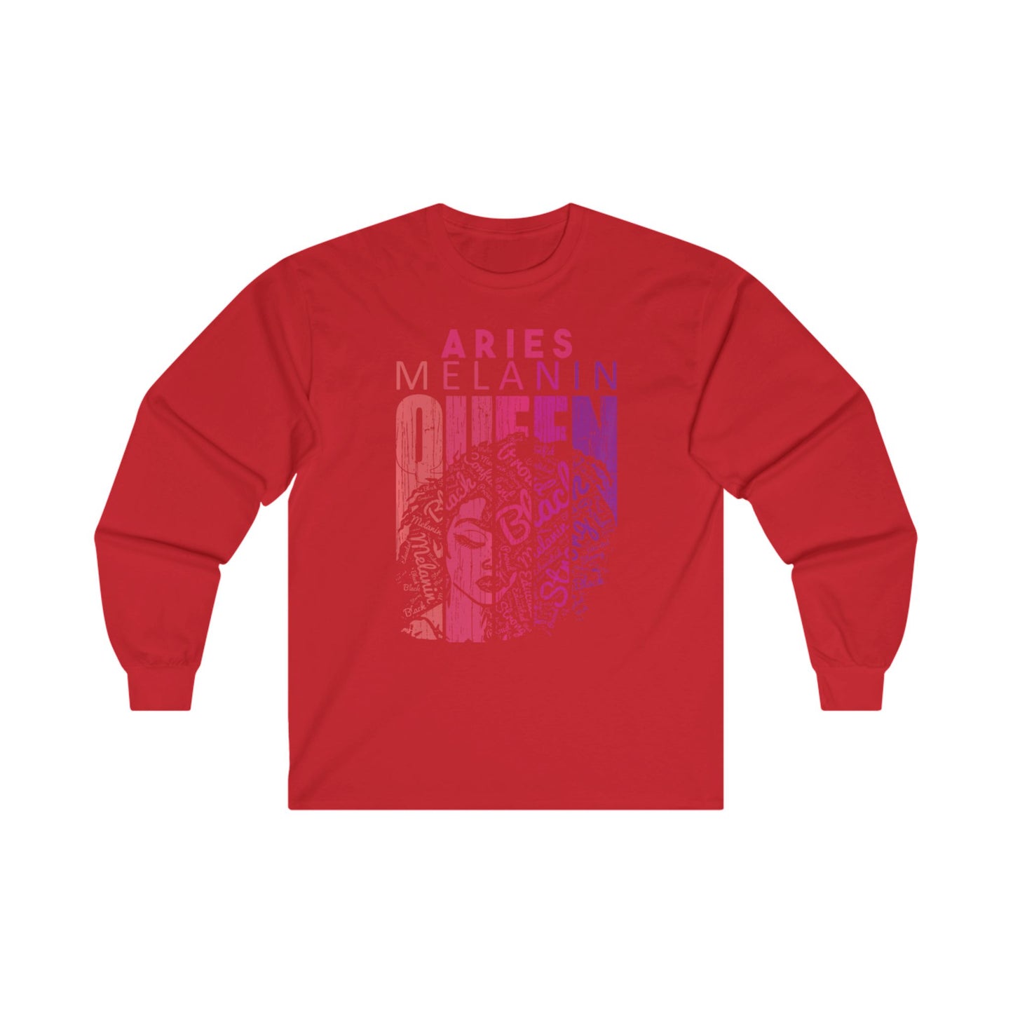 Aries Melanin Queen Long Sleeve Tee - Unisex Ultra Cotton Shirt