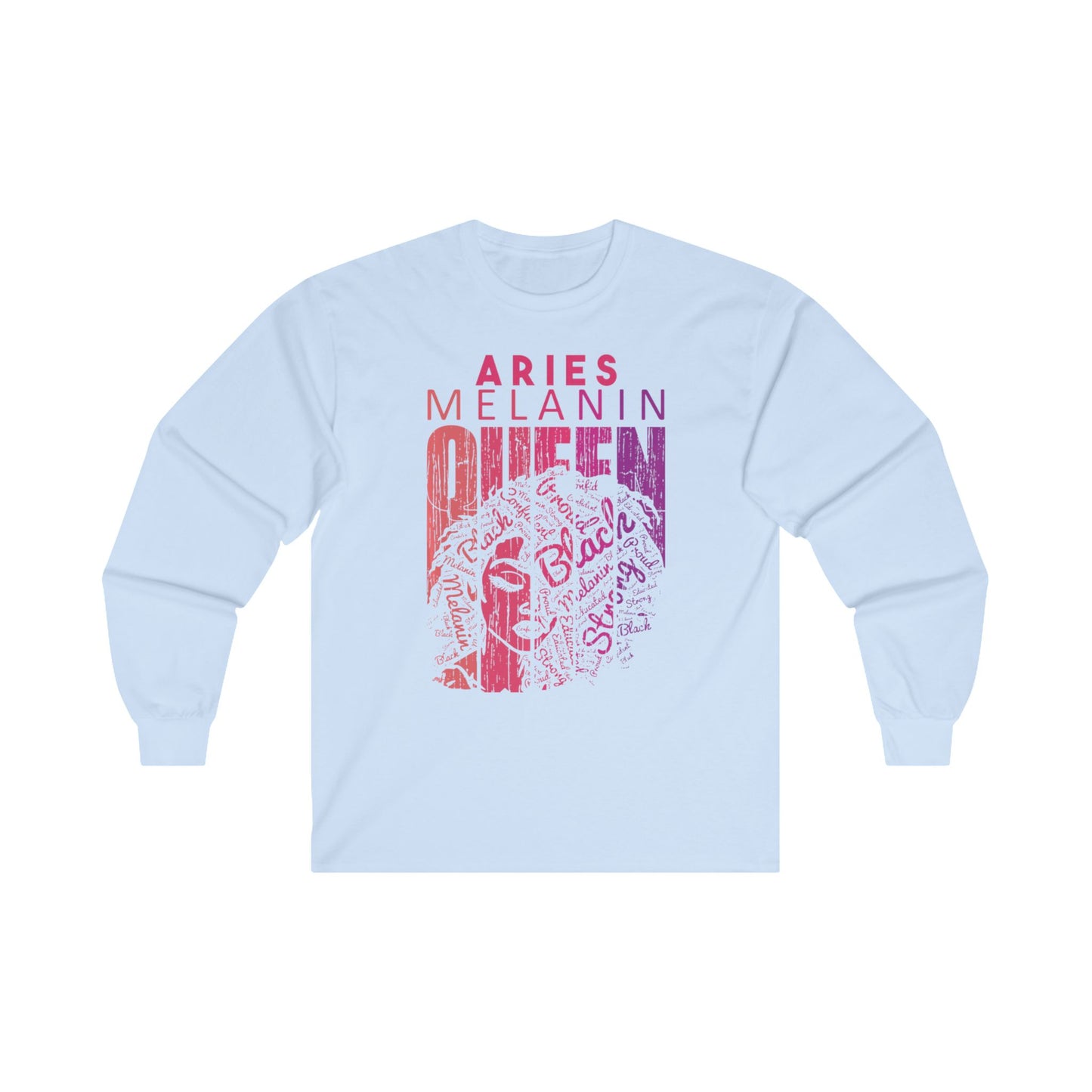 Aries Melanin Queen Long Sleeve Tee - Unisex Ultra Cotton Shirt