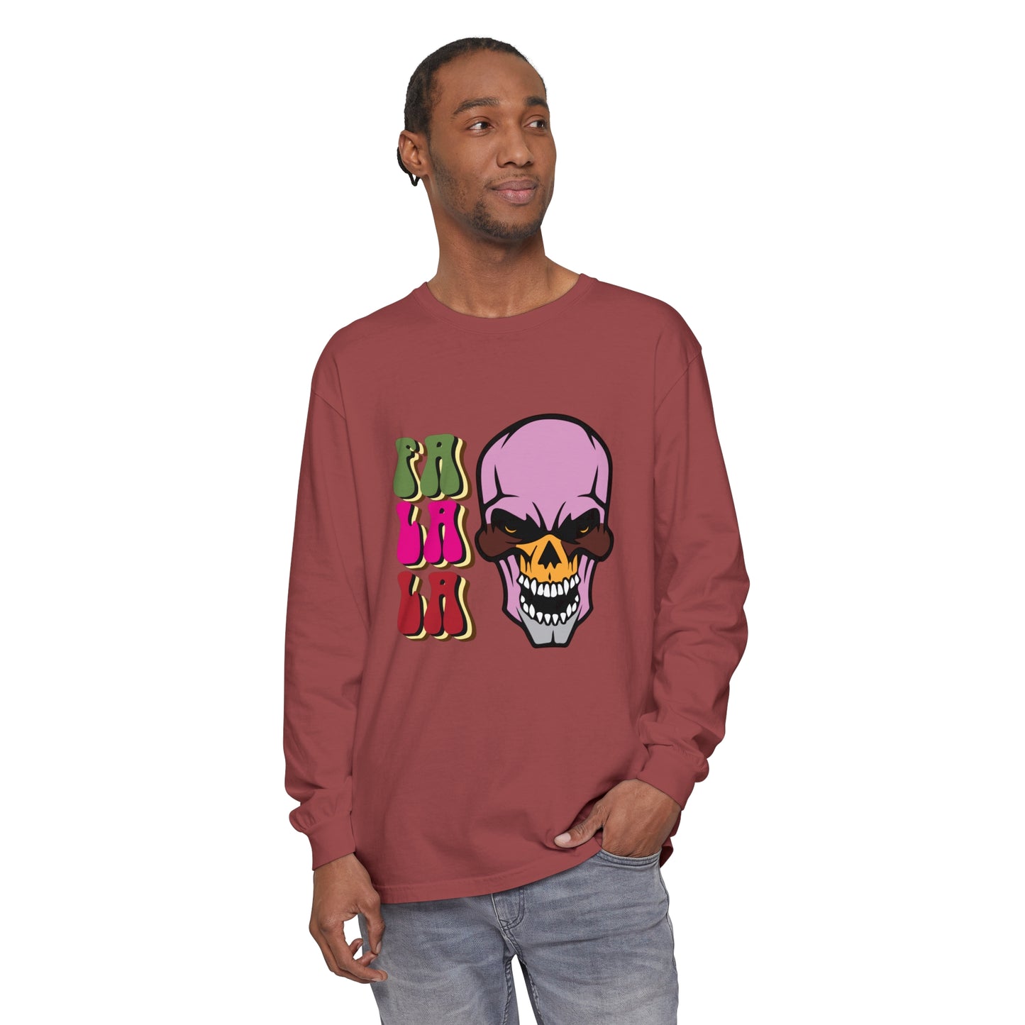 Skull Graphic Long Sleeve T-Shirt for Christmas