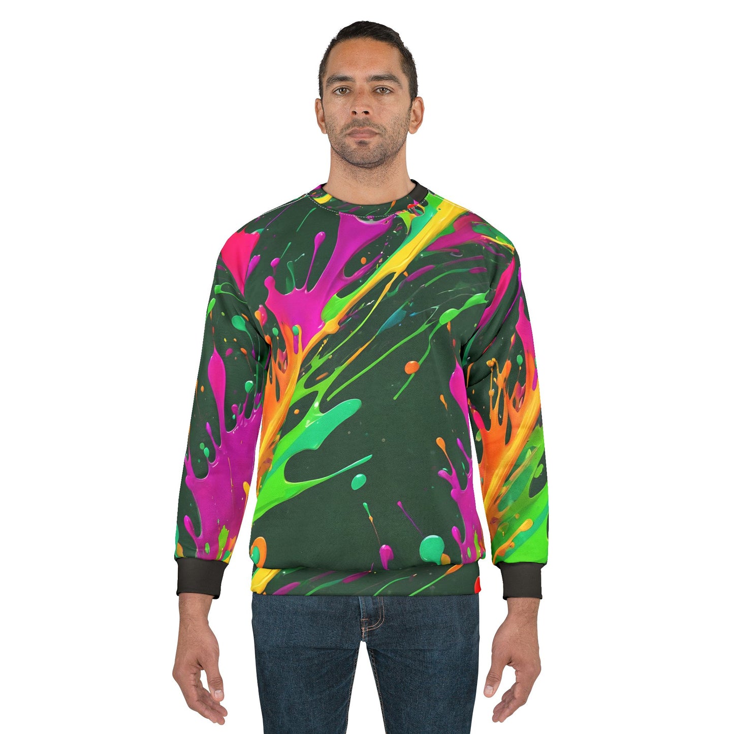 Vibrant Splash Unisex Sweatshirt – Colorful Streetwear for Creative Souls
