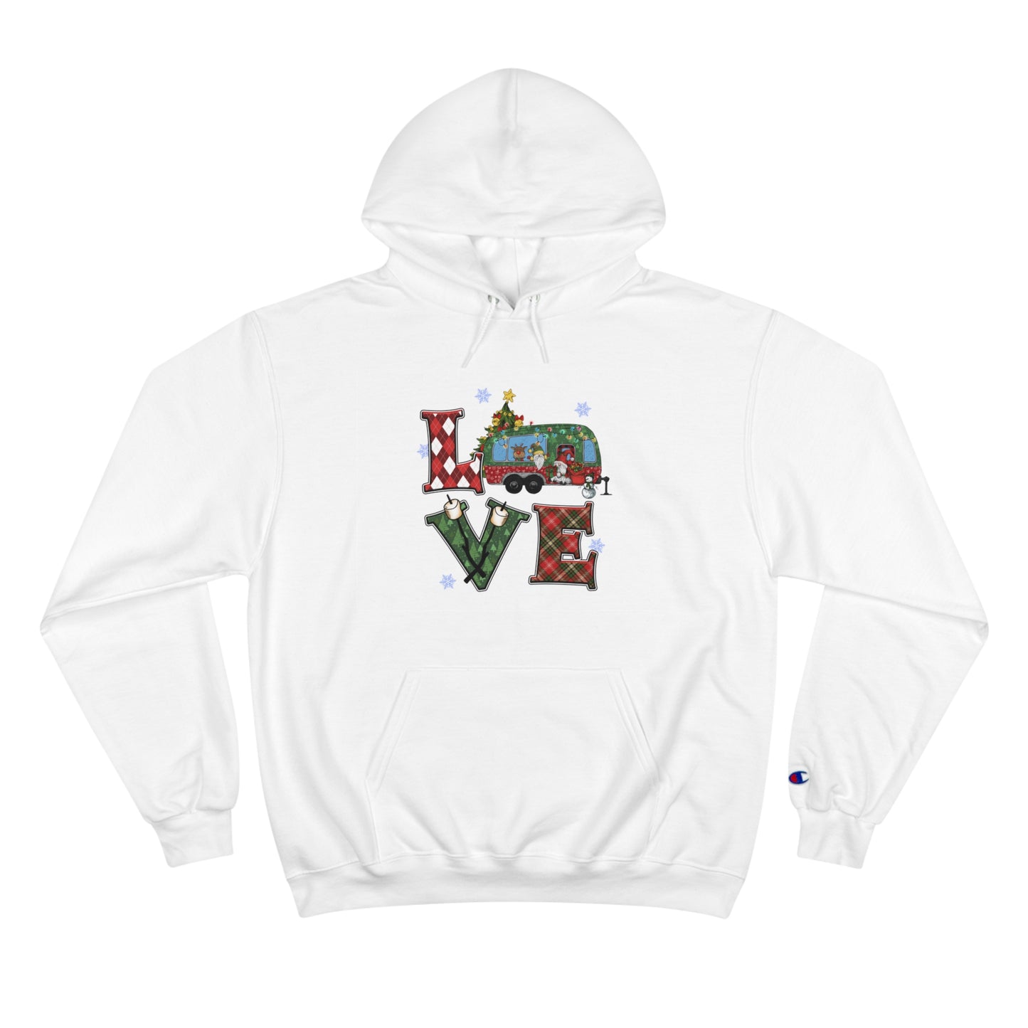 Festive Love Champion Hoodie - Christmas Truck Design