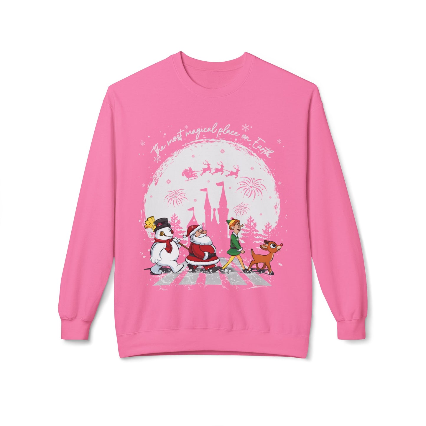 "A Very Magical Place on Earth" Holiday Crewneck Sweatshirt - Unisex Midweight Fleece