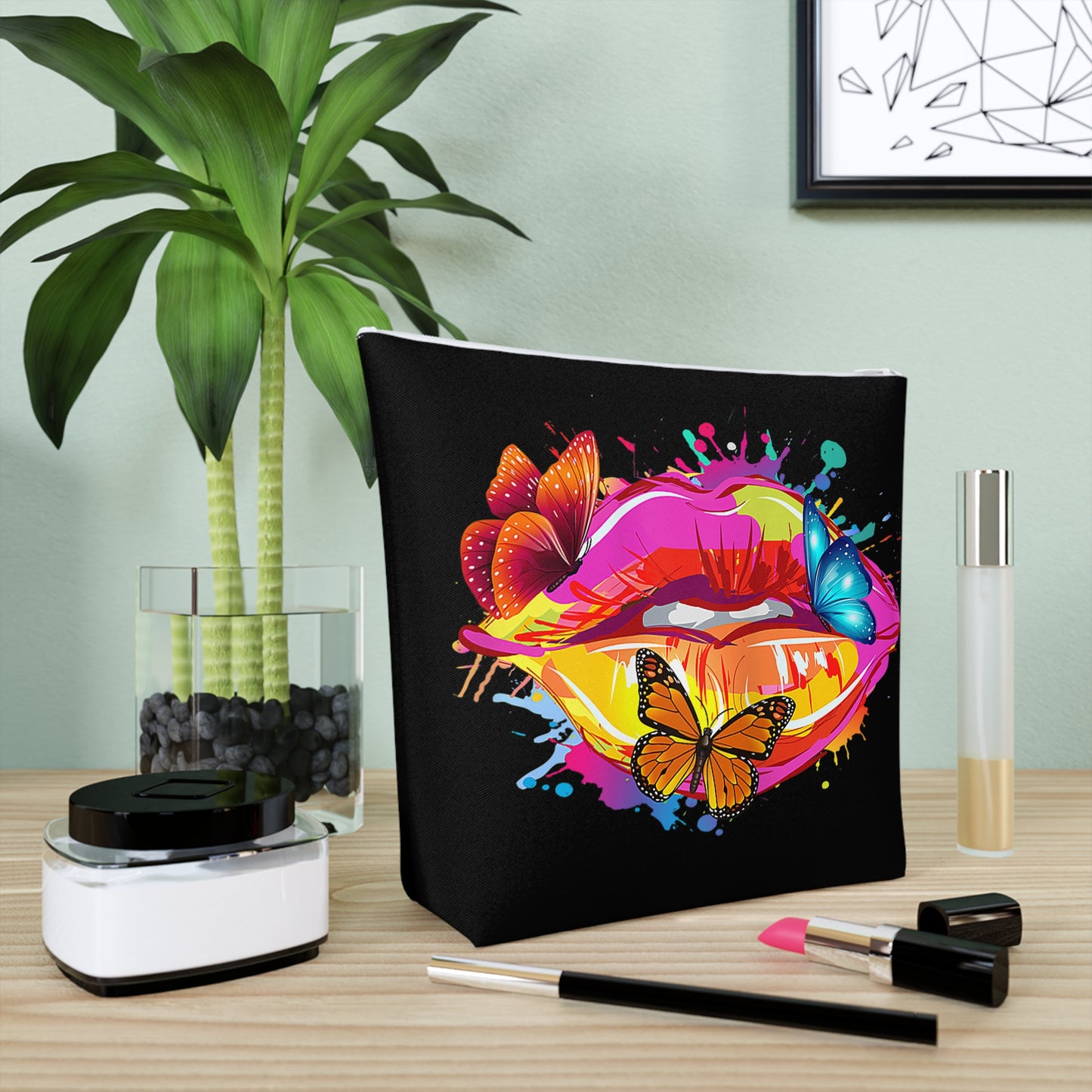 Pink Lips Cosmetic Bag