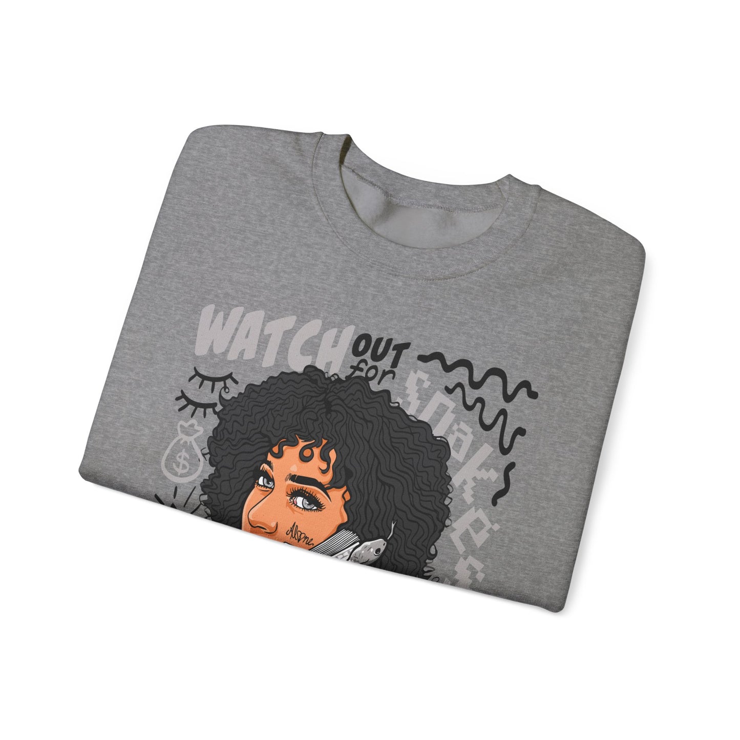 Watch Out for Snakes Crewneck Sweatshirt - Bold Graphic Design