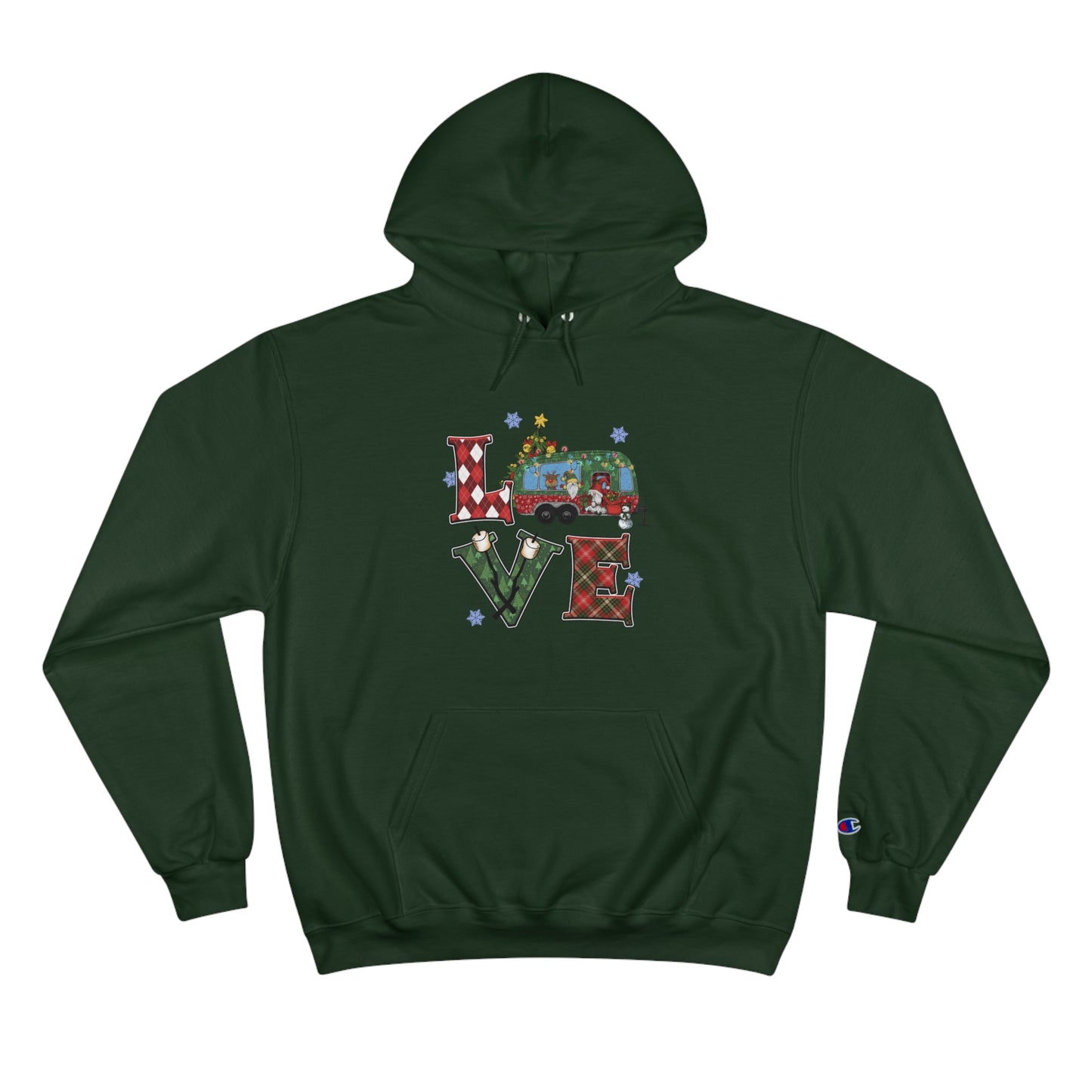 Festive Love Champion Hoodie - Christmas Truck Design