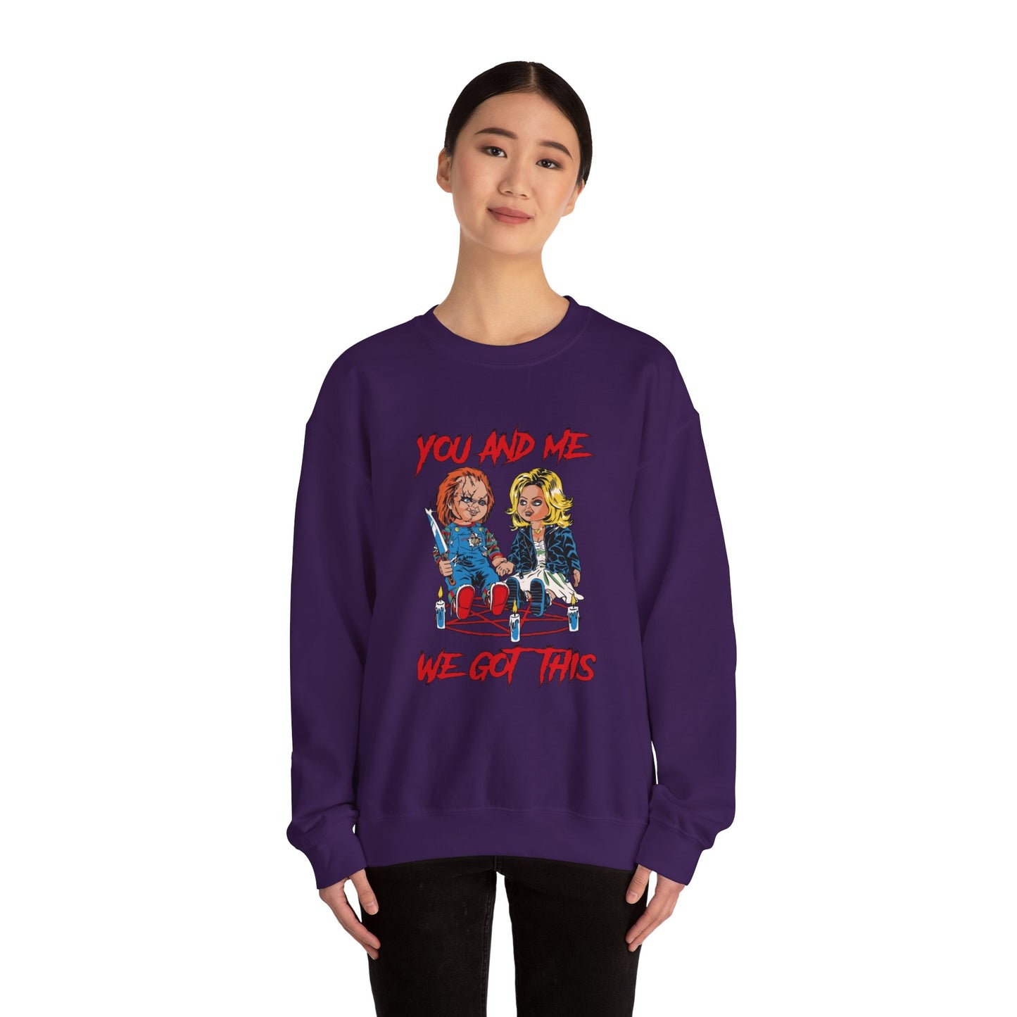Chucky and bride Halloween Sweatshirt