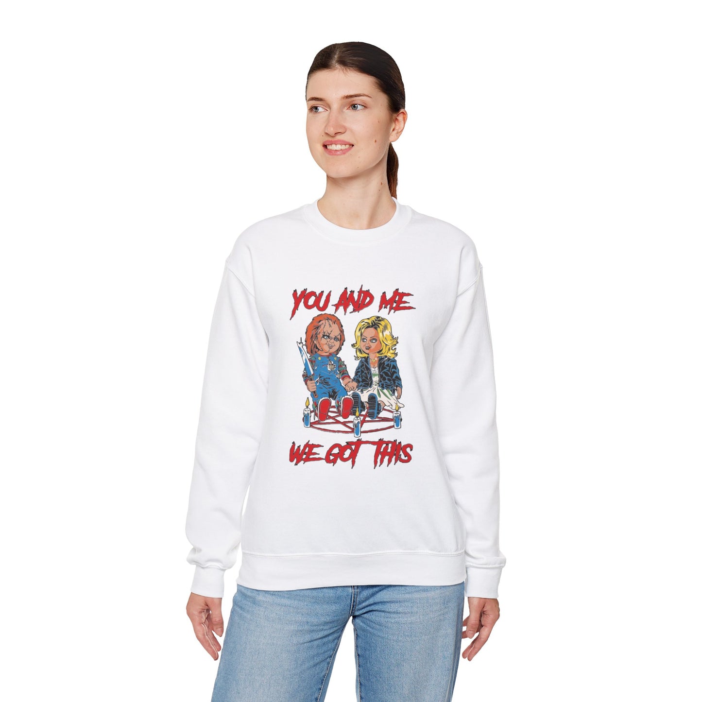 Chucky and bride Halloween Sweatshirt