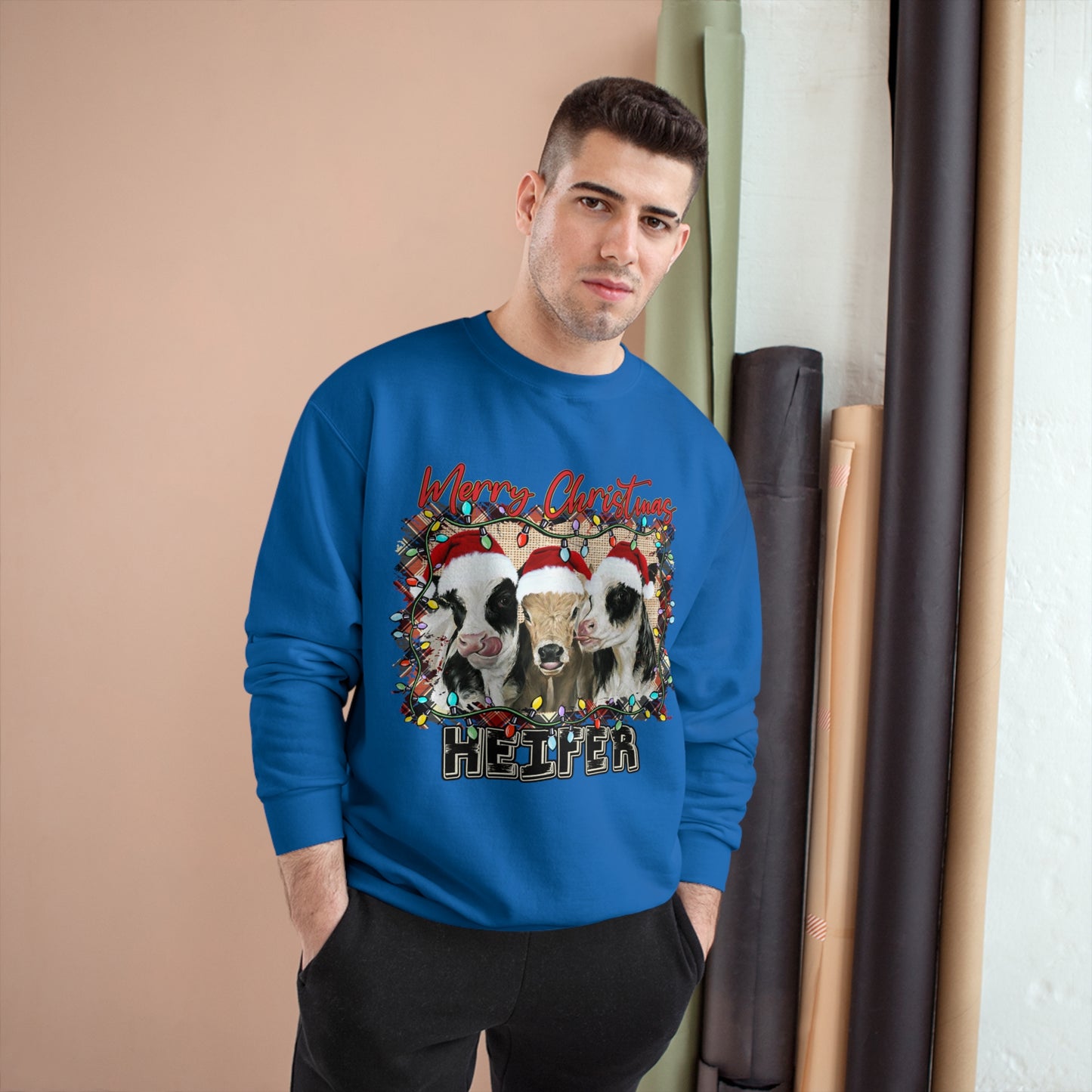 Merry Christmas Heffer Champion Sweatshirt
