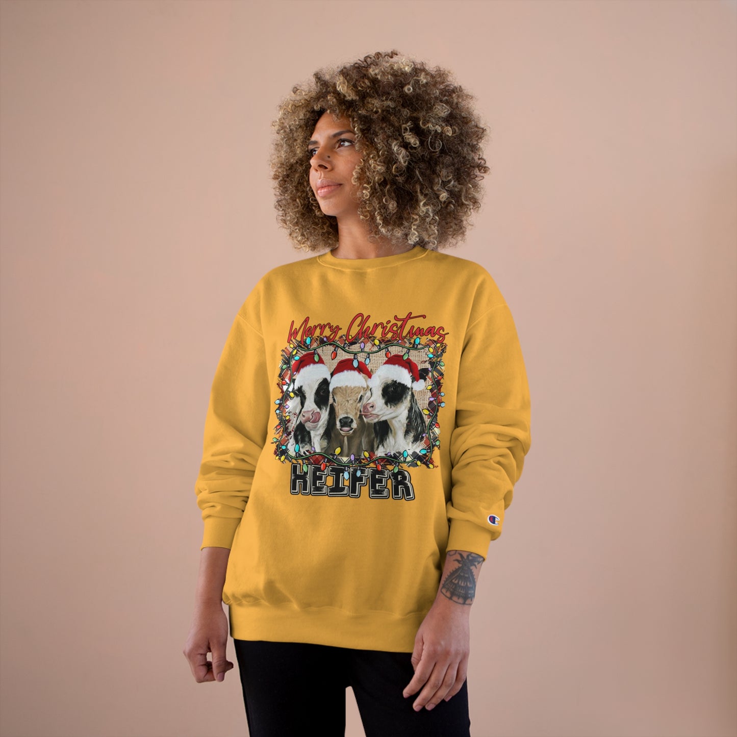 Merry Christmas Heffer Champion Sweatshirt