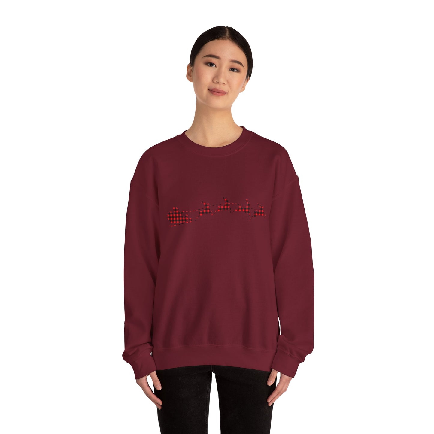 Unisex Christmas Crewneck Sweatshirt - Rudolph & Santa's Reindeer Treats Design