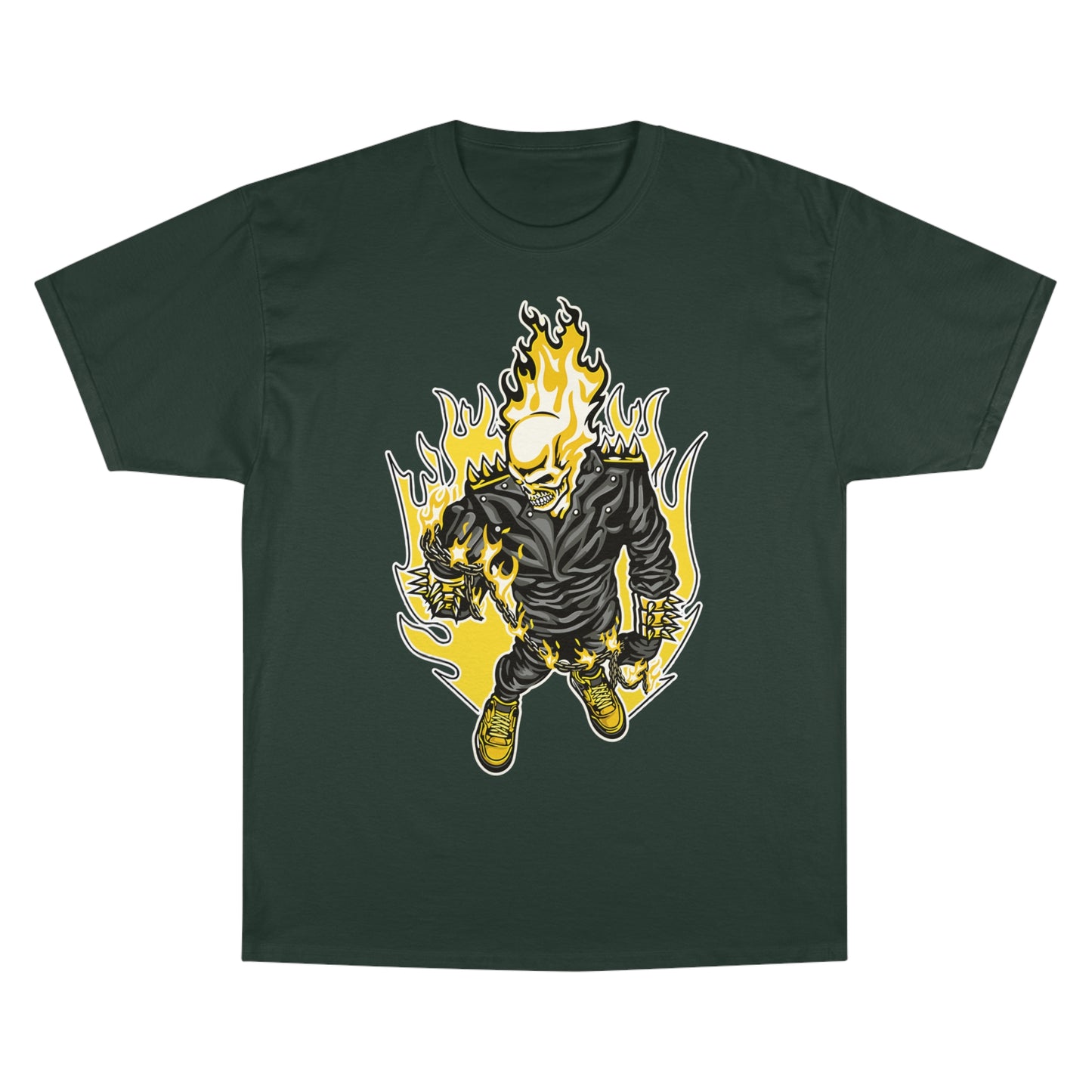 Flaming Skull Champion T-Shirt
