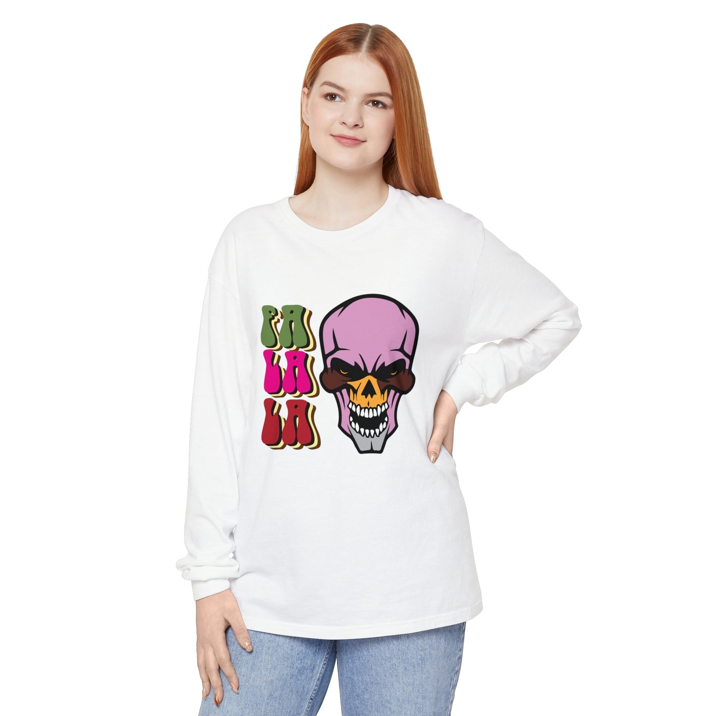 Skull Graphic Long Sleeve T-Shirt for Christmas