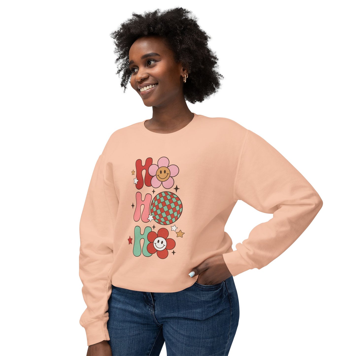 Festive Unisex Crewneck Sweatshirt - 'Ho Ho Ho' & 'Holly Jolly Babe' Design