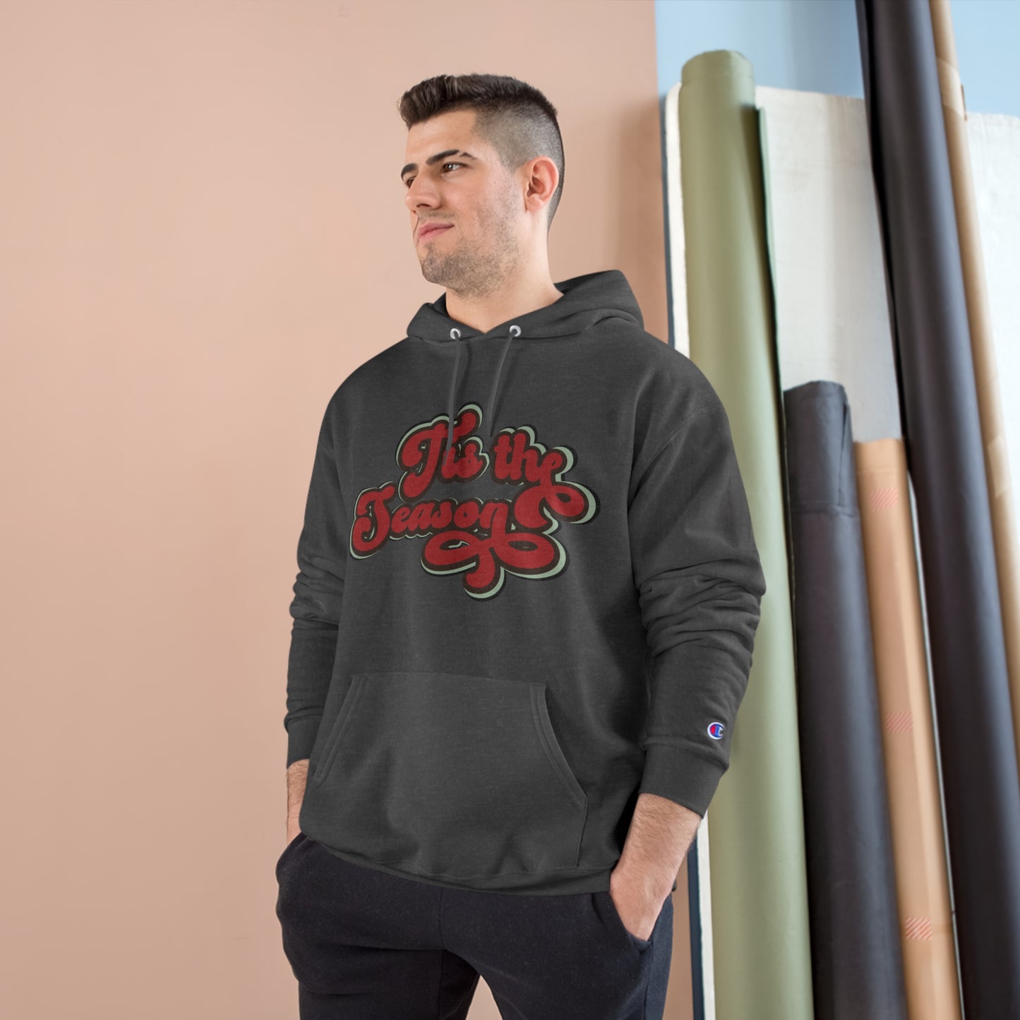 Festive Champion Hoodie - 'Tis the Season Christmas Sweatshirt