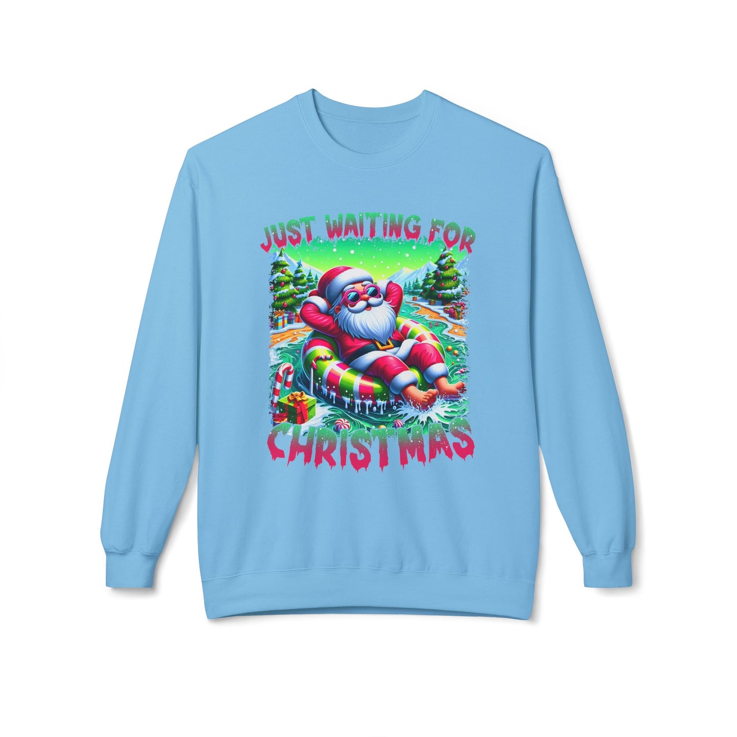 Just Waiting For Christmas Midweight Softstyle Fleece Crewneck Sweatshirt